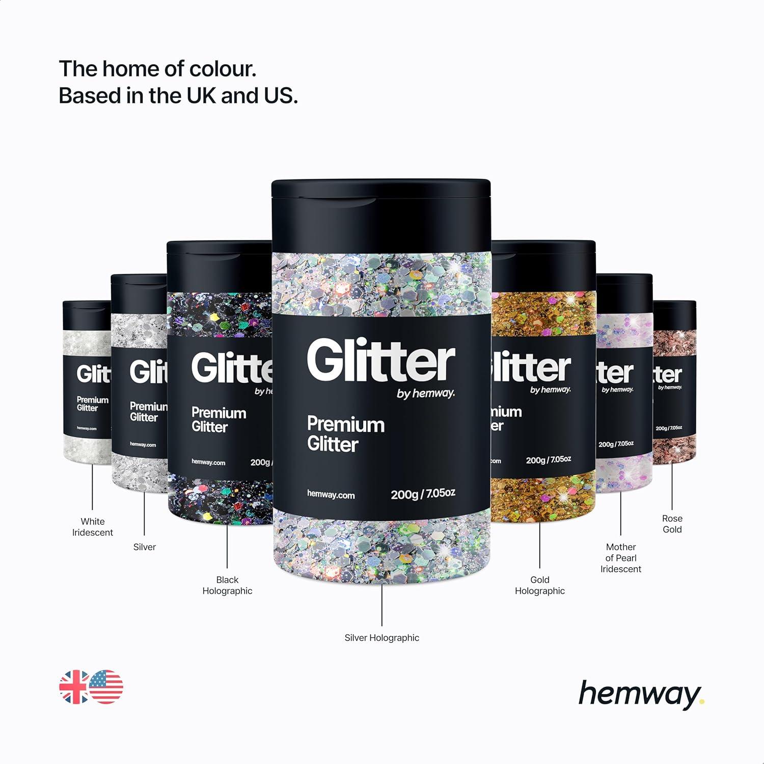 Glitter Holográfico Hemway 210g para Manualidades y Resina