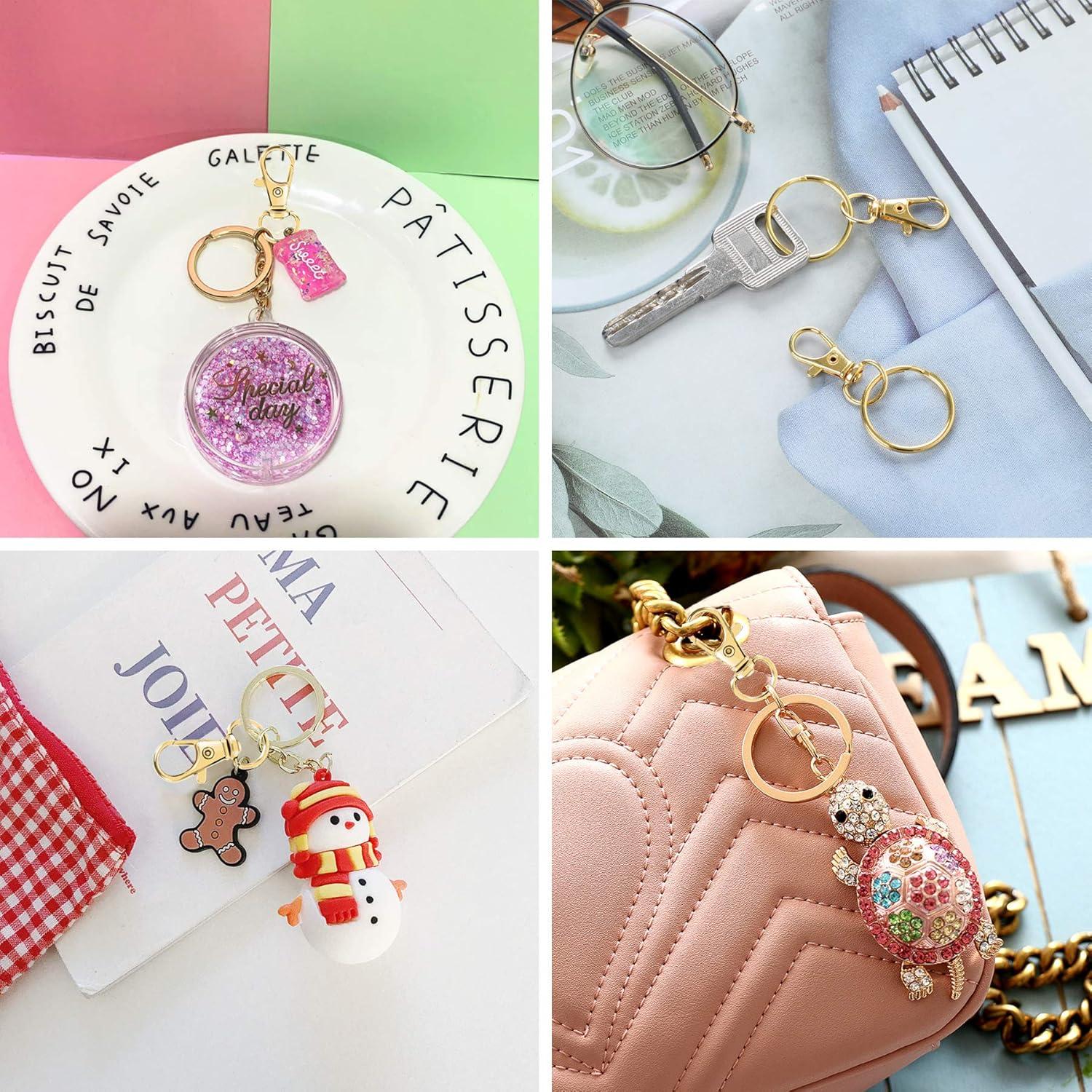 100 Ganchos de Clip Giratorios Dorados AUGSUN para Llaveros