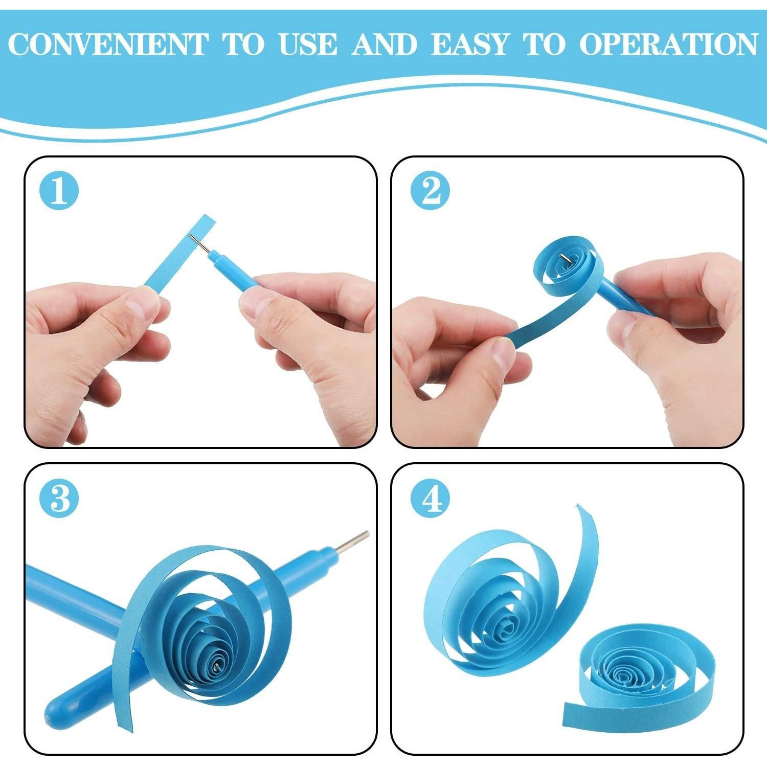 Herramientas de Papel Quilling WILLBOND 12 Piezas 4 Colores