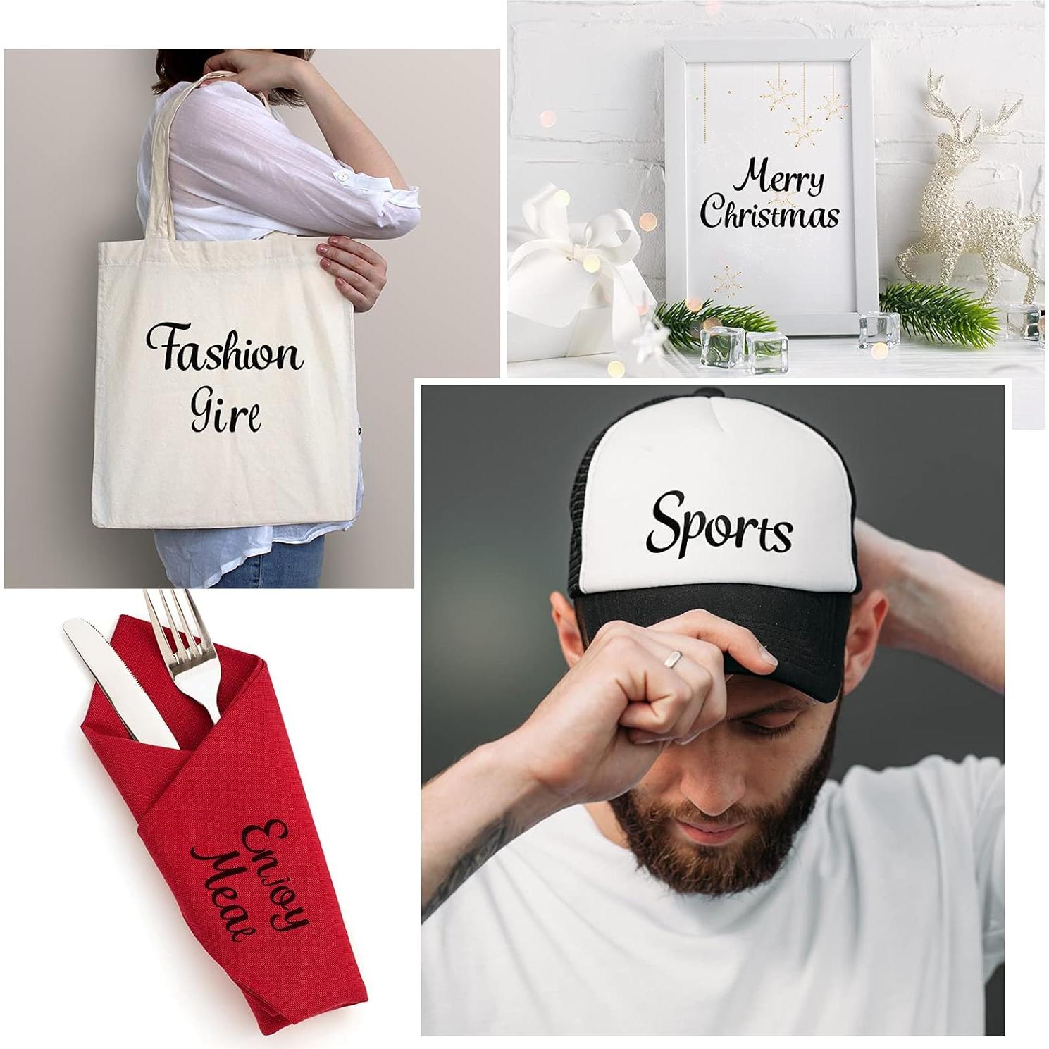 18 Letras de Planchar Outus en PU Negro para Manualidades