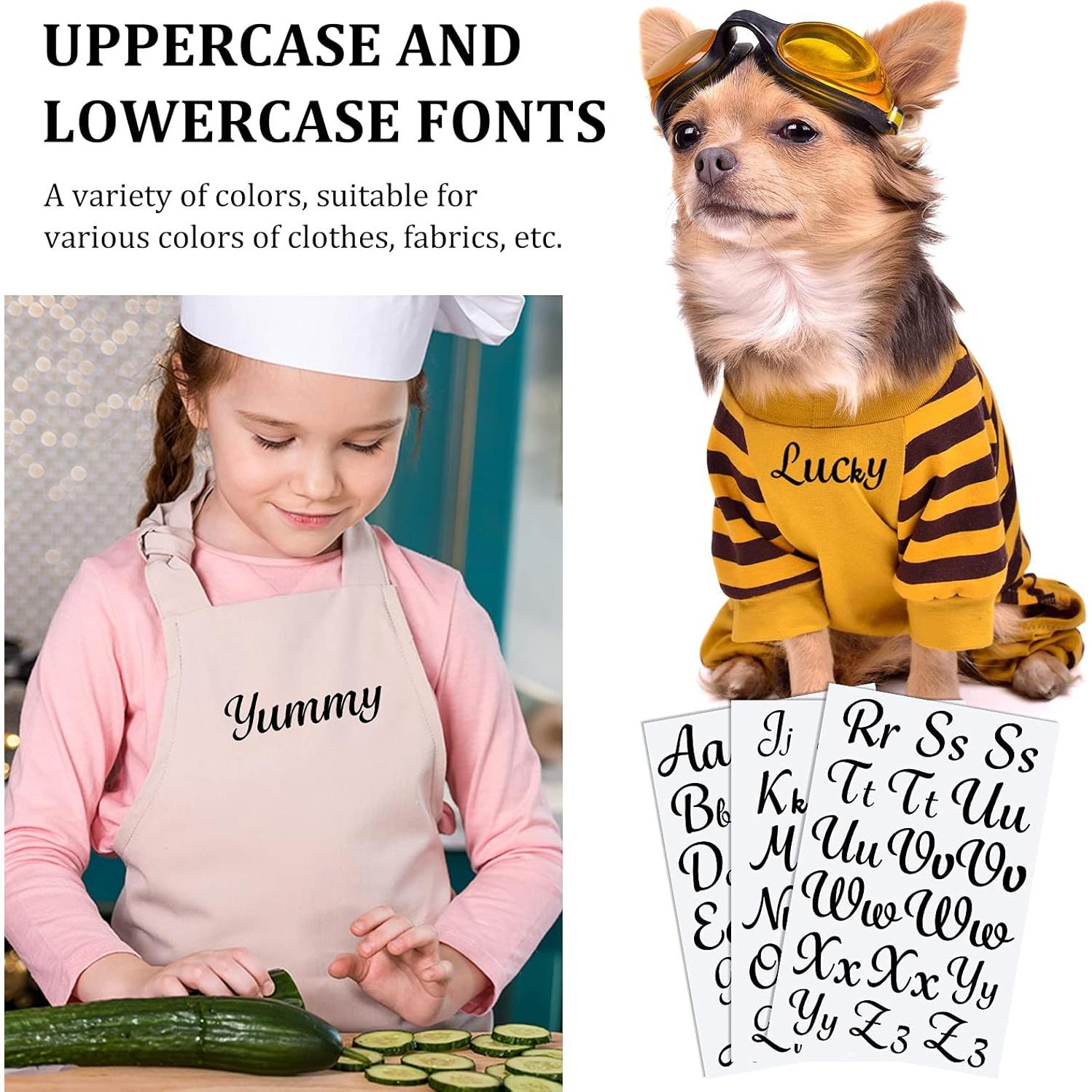 18 Letras de Planchar Outus en PU Negro para Manualidades