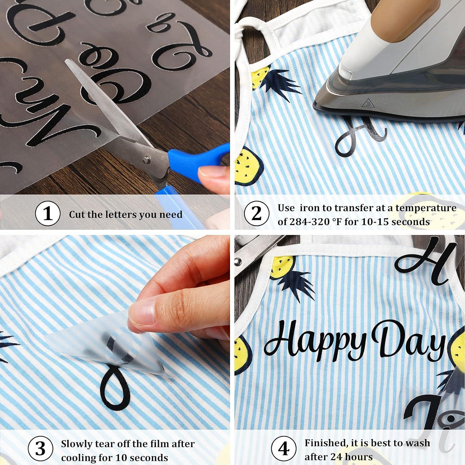 18 Letras de Planchar Outus en PU Negro para Manualidades