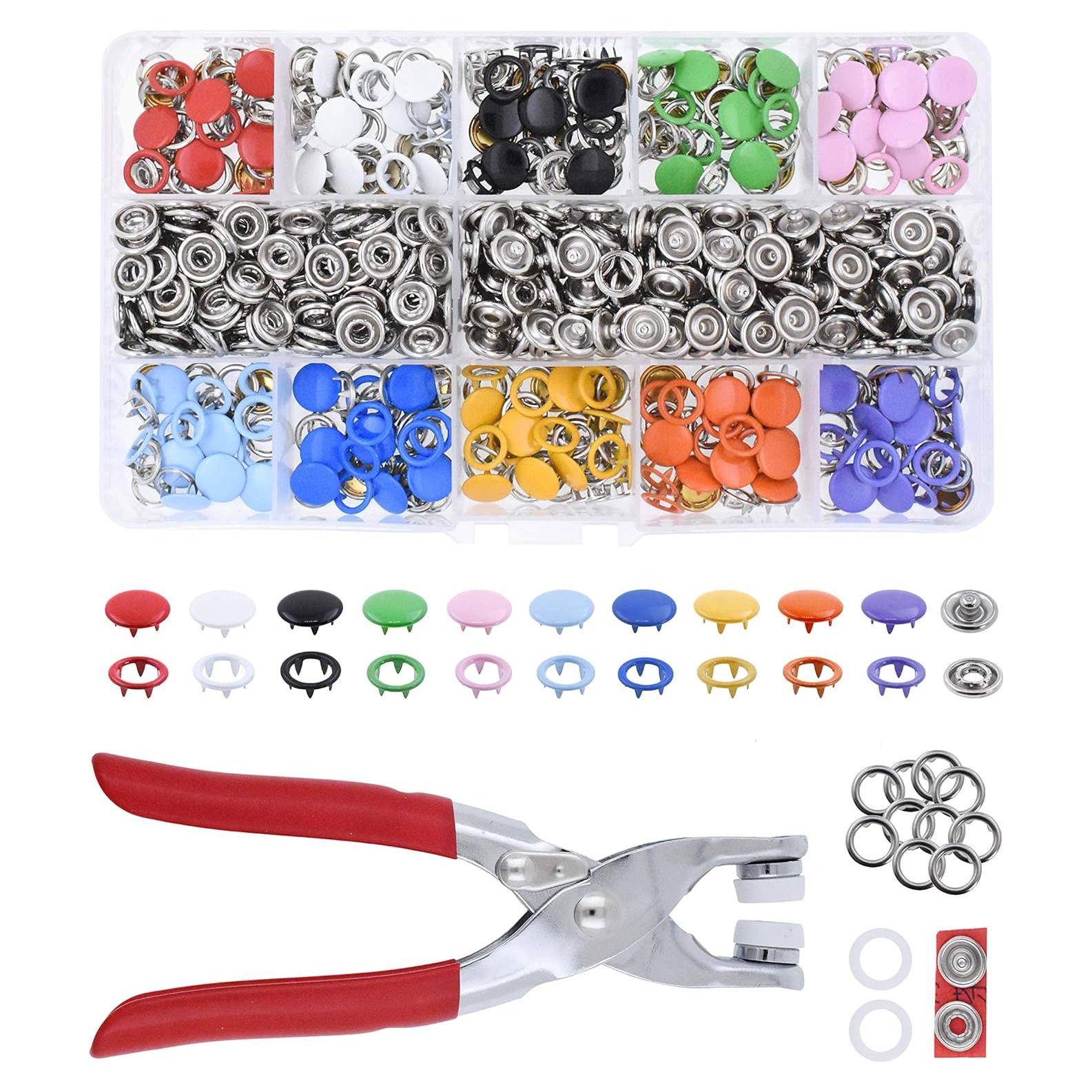 Kit de Botones a Presión de Metal Mandala Crafts 200 Unidades