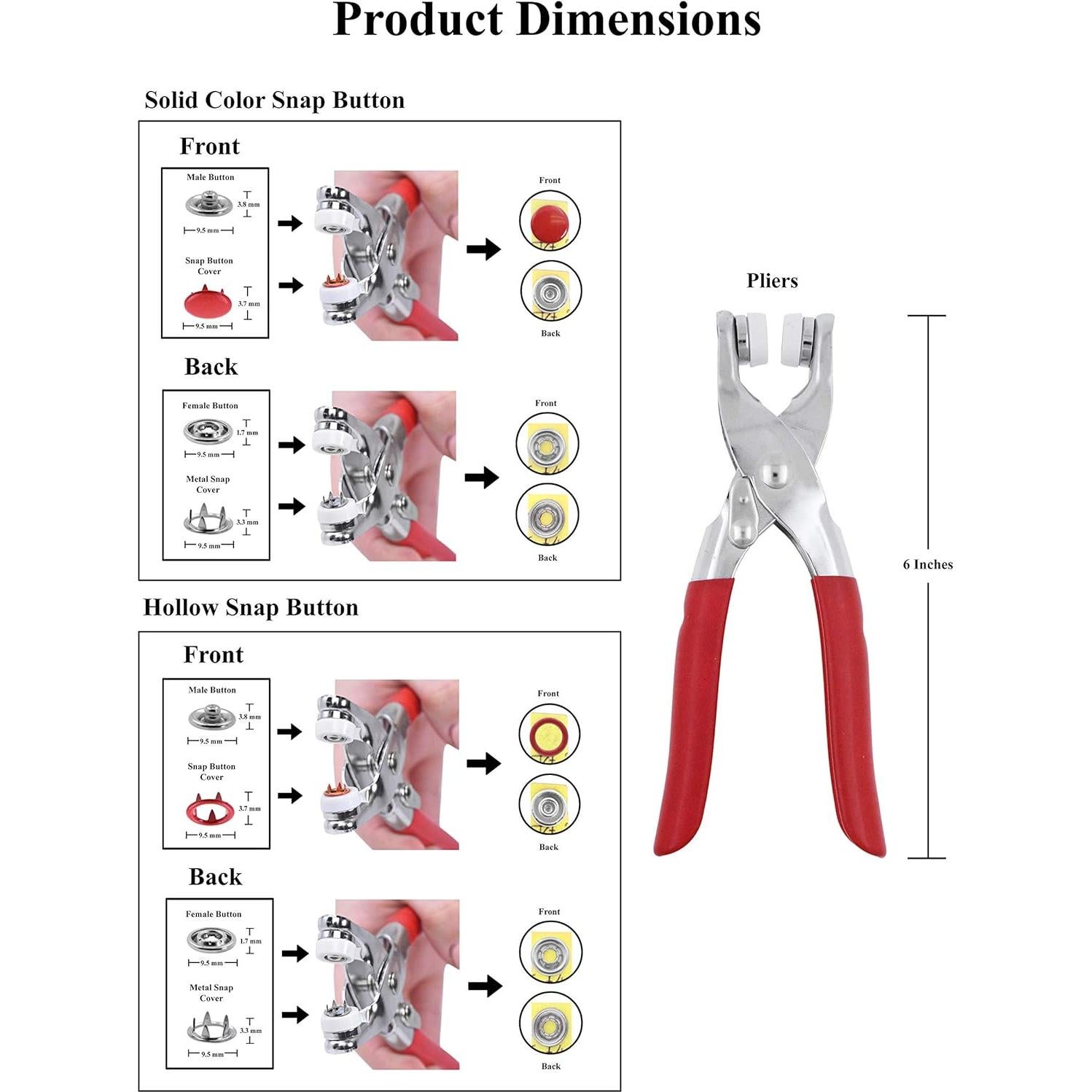 Kit de Botones a Presión de Metal Mandala Crafts 200 Unidades