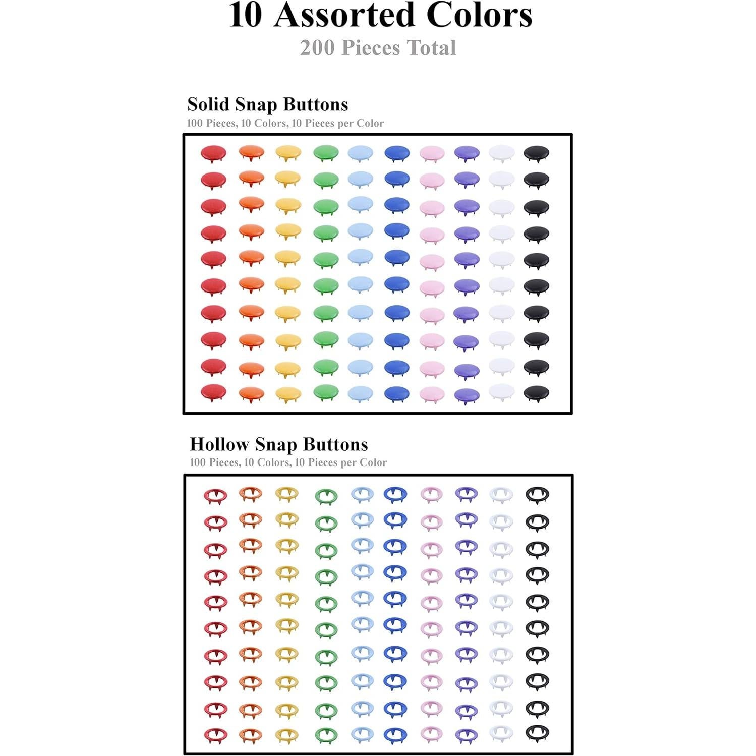 Kit de Botones a Presión de Metal Mandala Crafts 200 Unidades