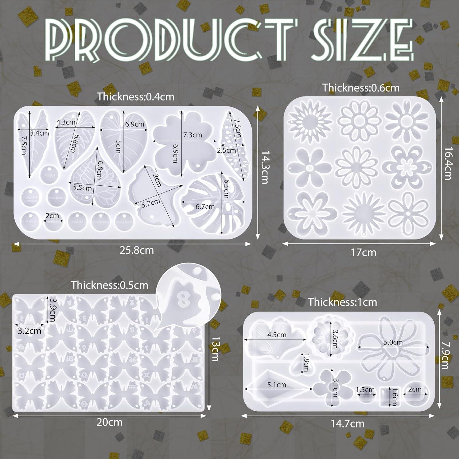 Molde de Silicona Patelai para Joyería - 4 Piezas DIY