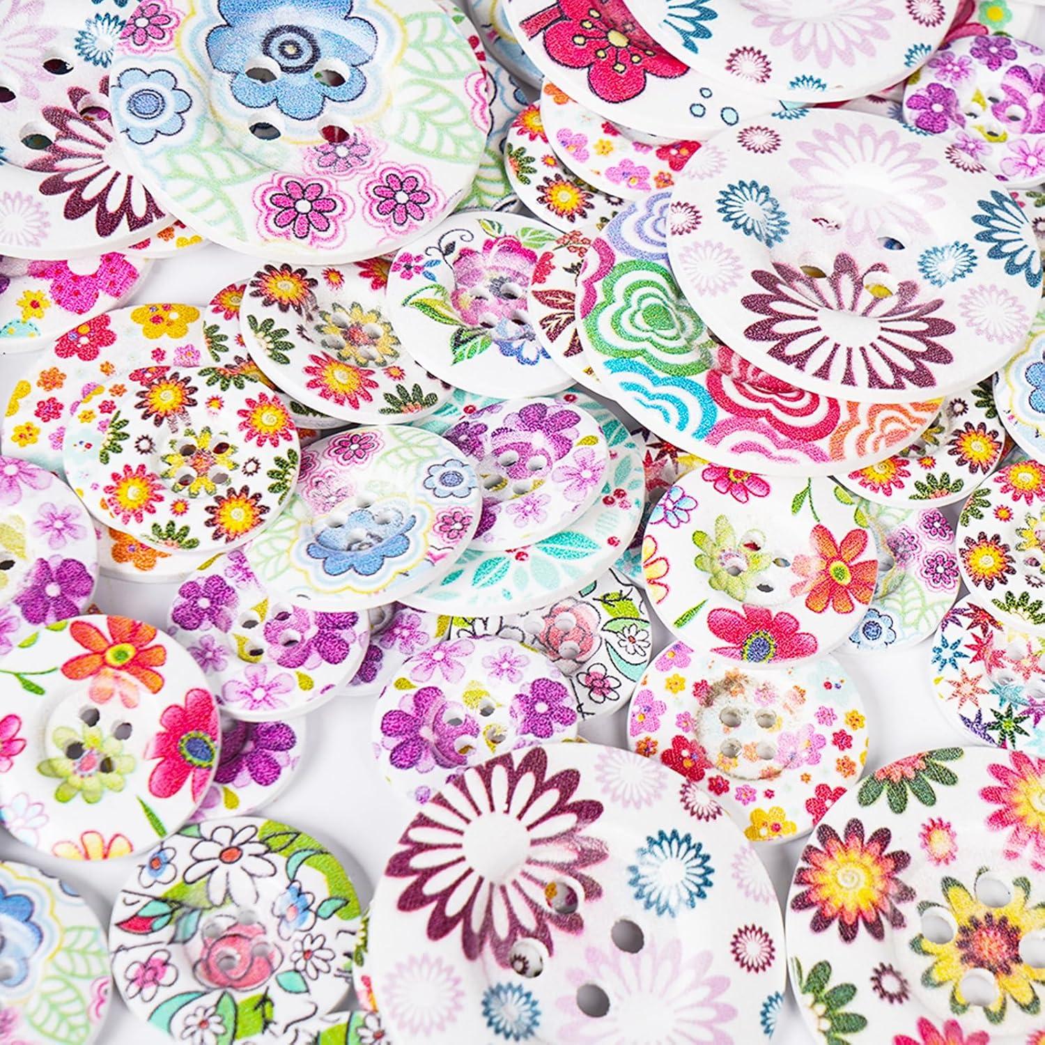 Botones de Madera Coloridos Chenkou Craft 25mm 40pcs