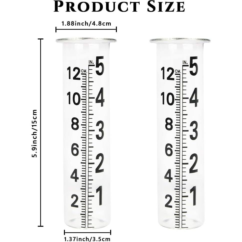 Tubo de Reemplazo para Pluviómetro HOBYLUBY 5" Vidrio 2 Pcs