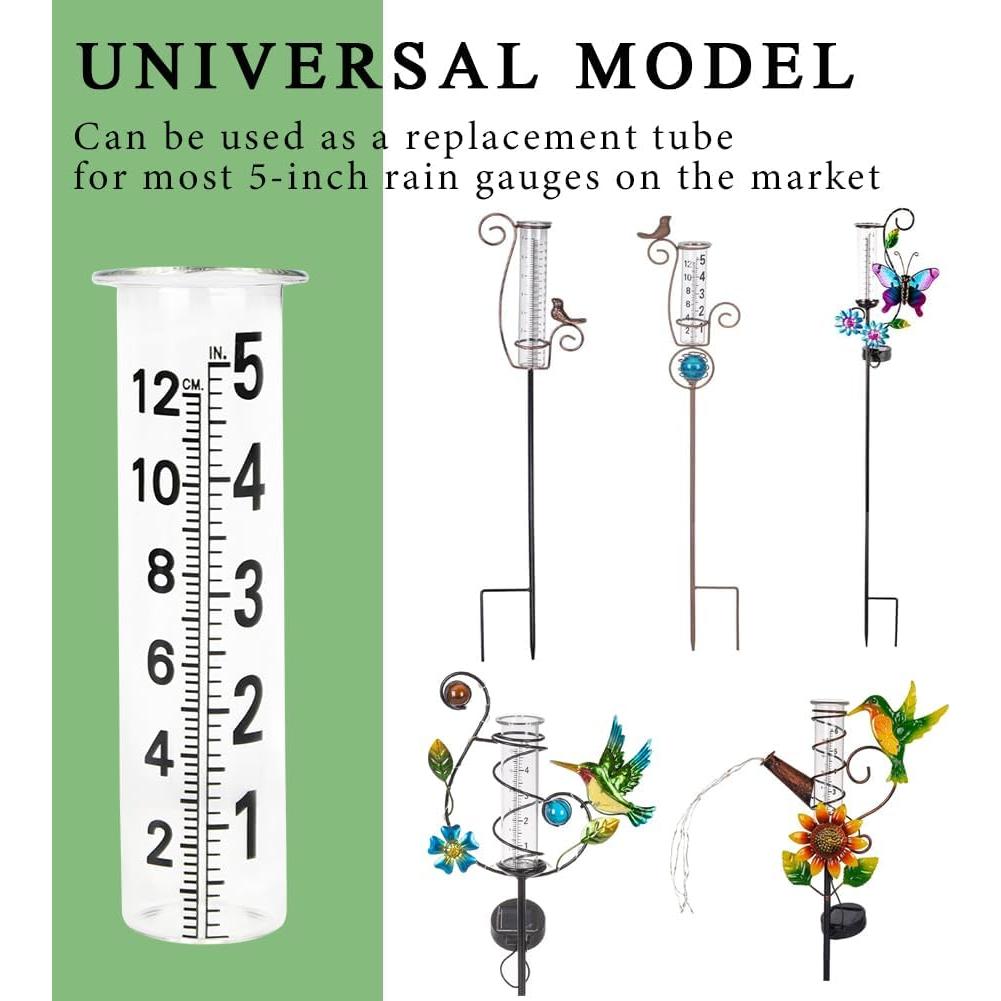 Tubo de Reemplazo para Pluviómetro HOBYLUBY 5" Vidrio 2 Pcs