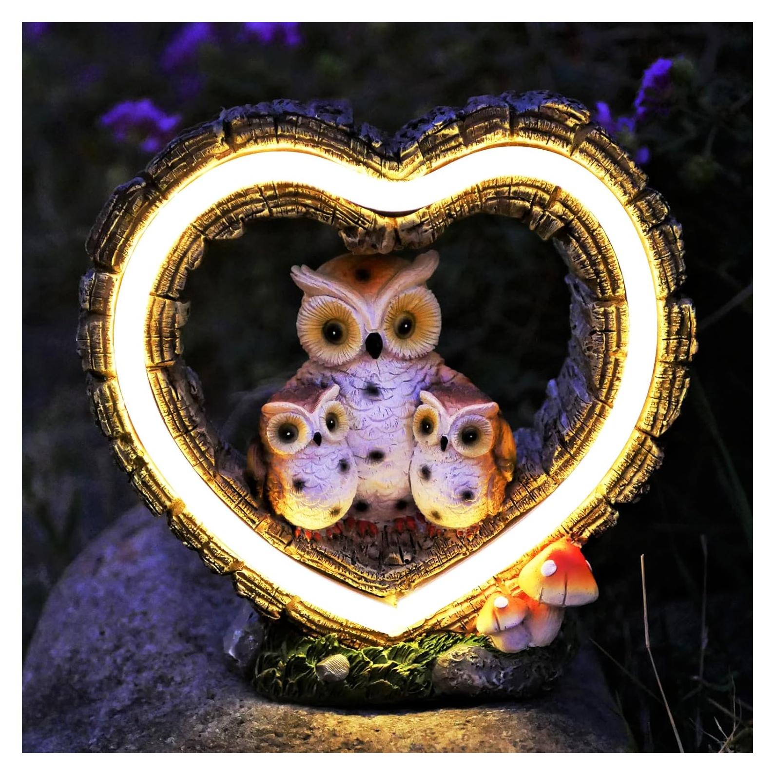 Estatua de Búho Solar xxoasis para Jardín con Luces LED
