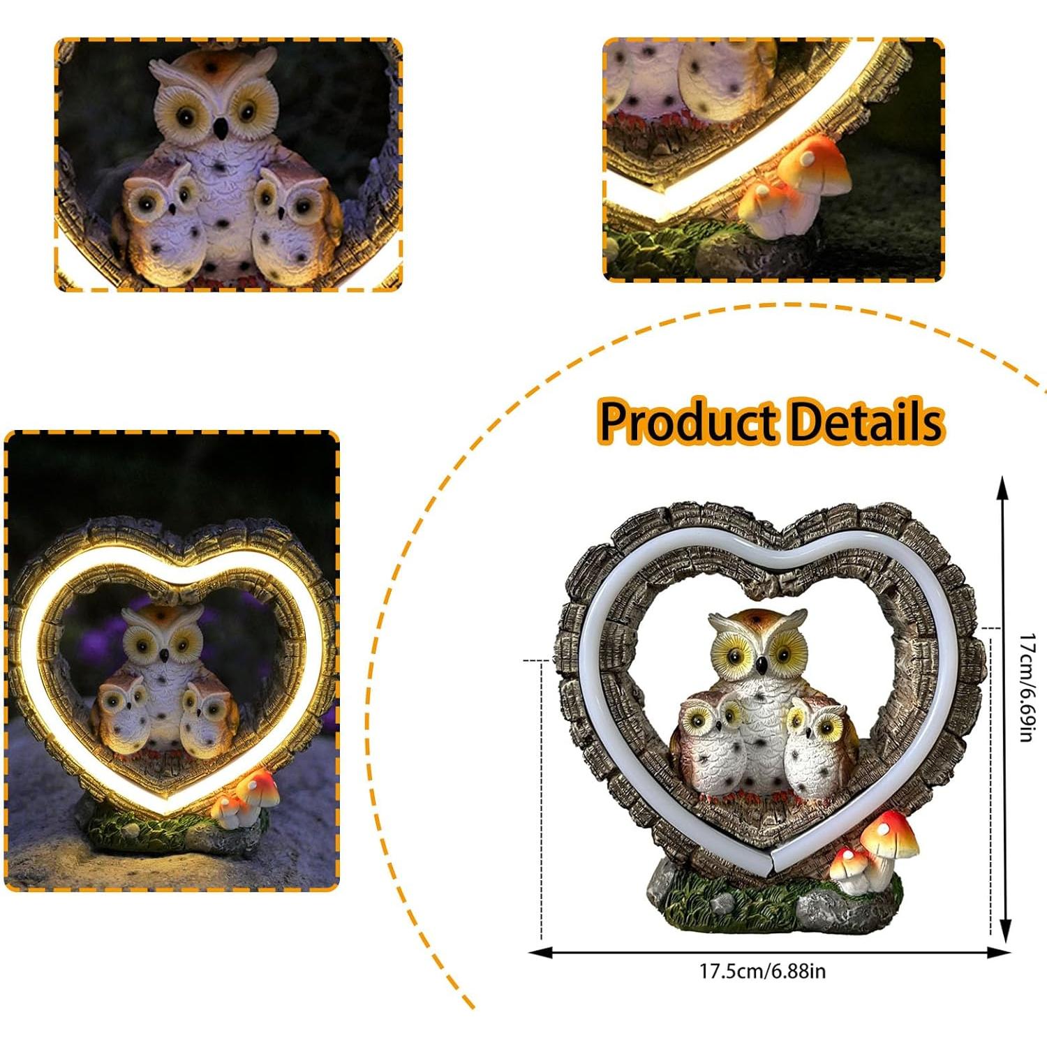 Estatua de Búho Solar xxoasis para Jardín con Luces LED
