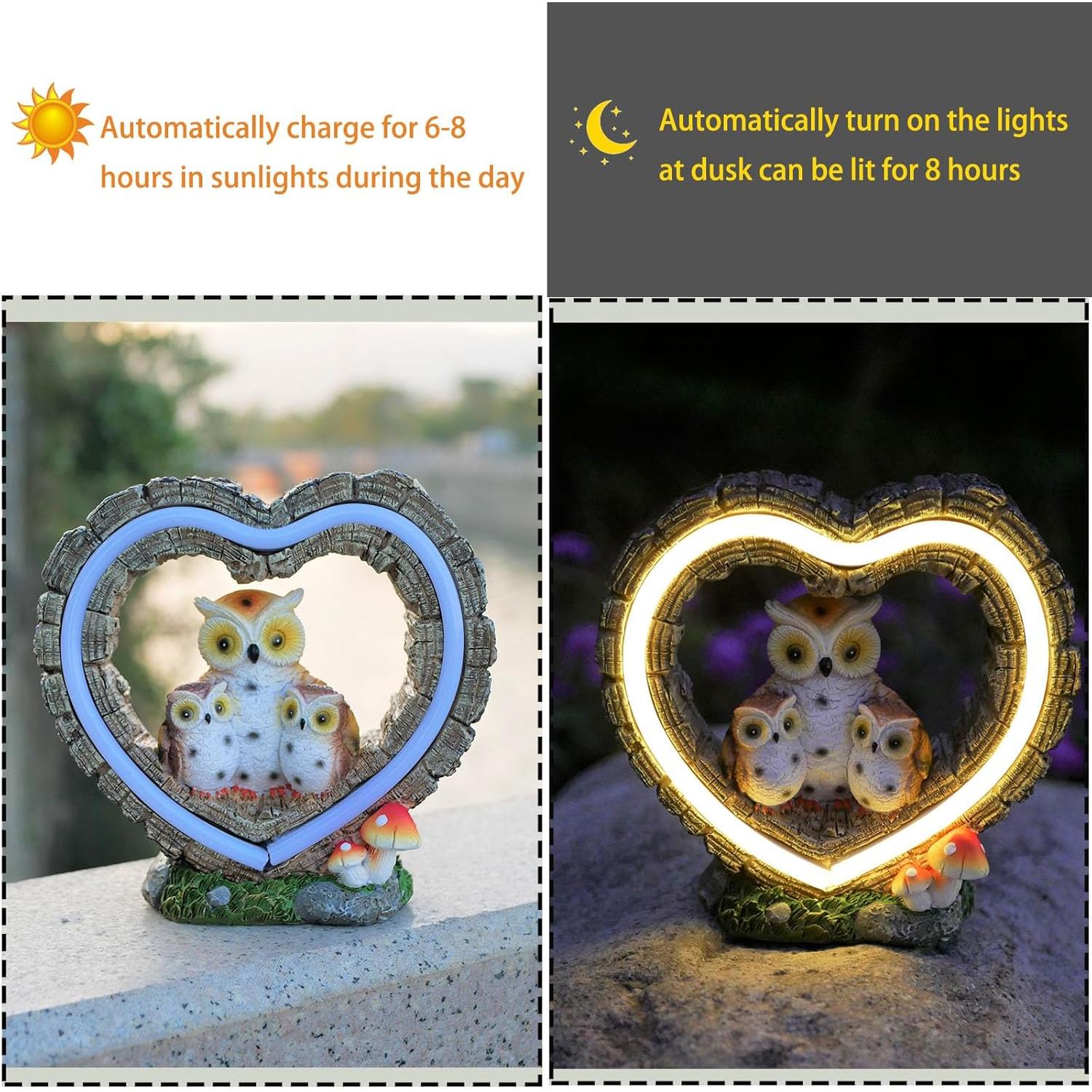 Estatua de Búho Solar xxoasis para Jardín con Luces LED