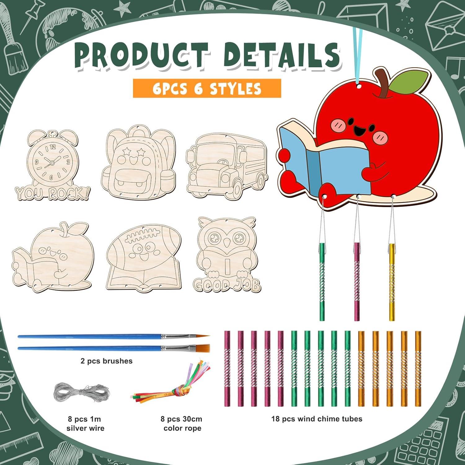 Kit de Campanas de Viento BAPHILE 6 Piezas para Pintar