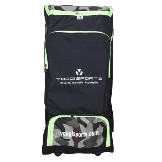 Bolsa de Kit de Cricket Yoogi Sports Verde con 2 Compartimentos