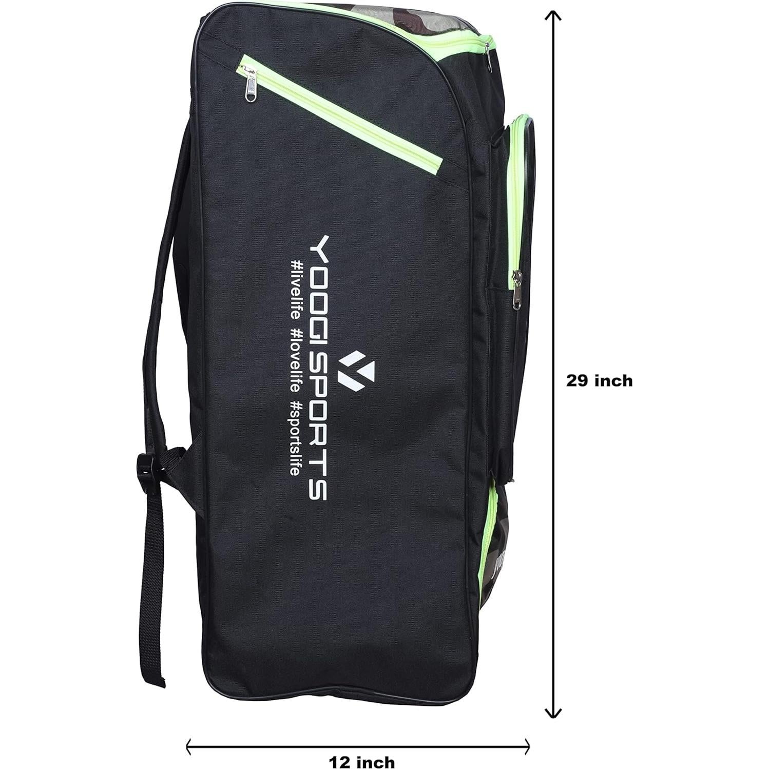 Bolsa de Kit de Cricket Yoogi Sports Verde con 2 Compartimentos