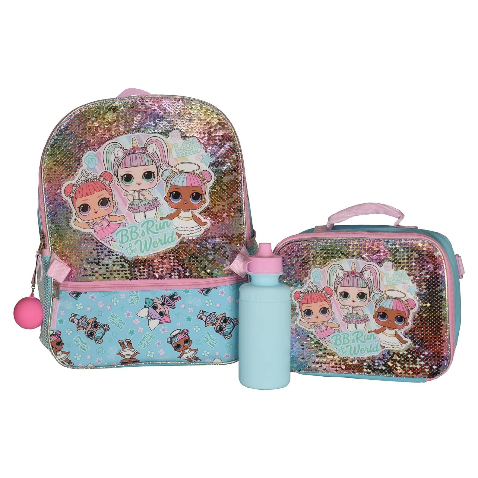 Mochila Escolar L.O.L. Surprise 4 Piezas Turquesa 40.64 cm