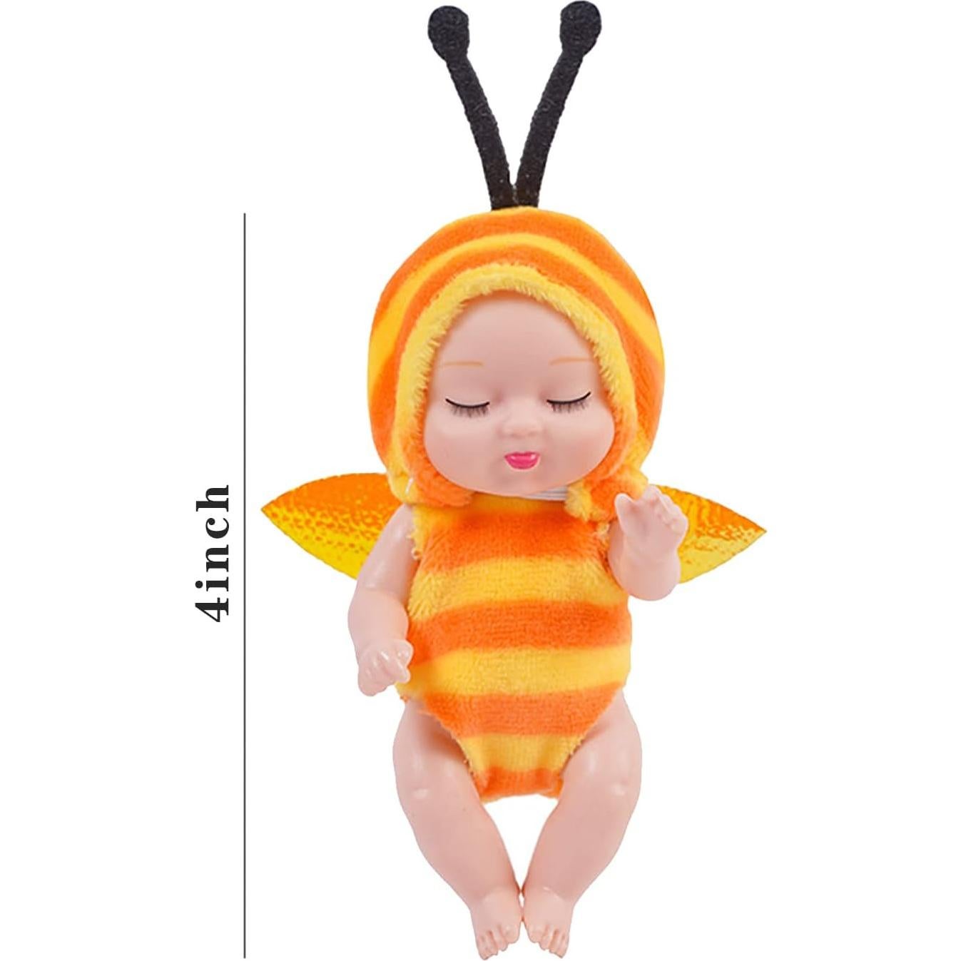 Muñecas Mini Bebé ONEST 10 cm 6 Piezas Ropa Hecha a Mano