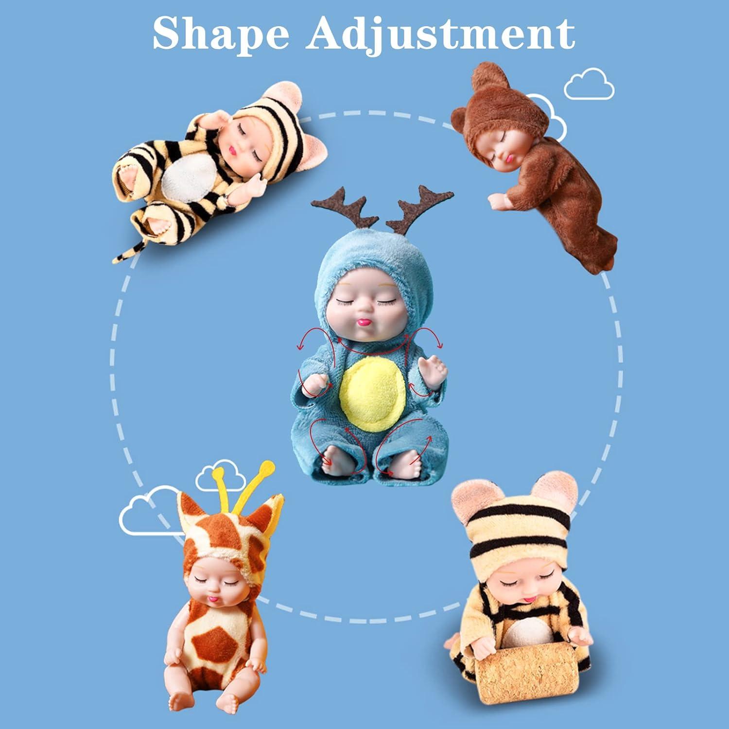 Muñecas Mini Bebé ONEST 10 cm 6 Piezas Ropa Hecha a Mano