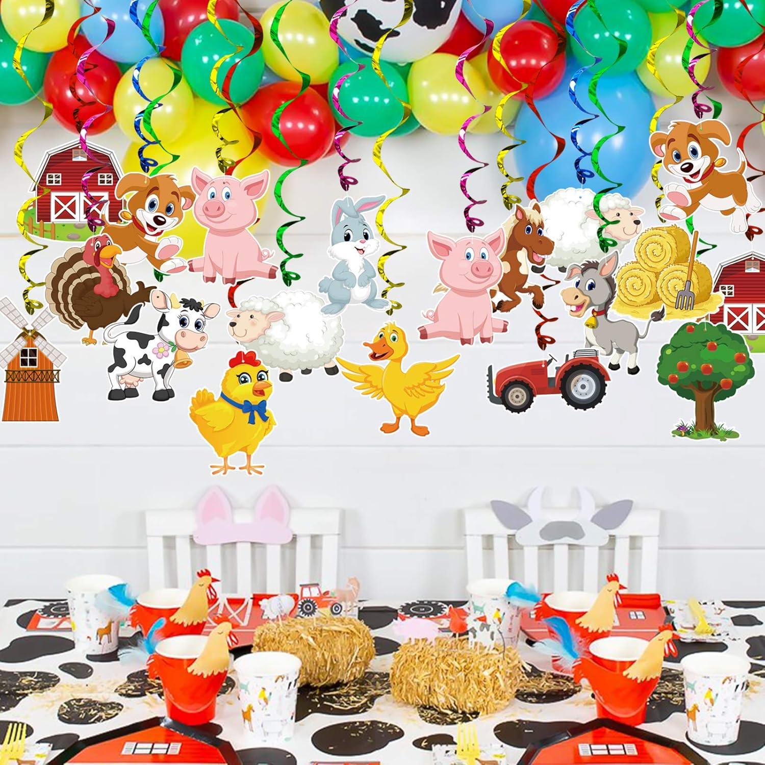 Decoraciones Colgantes de Fiesta de Animales de Granja - 30 Piezas
