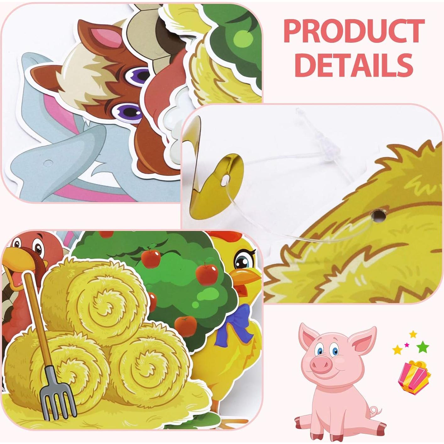 Decoraciones Colgantes de Fiesta de Animales de Granja - 30 Piezas