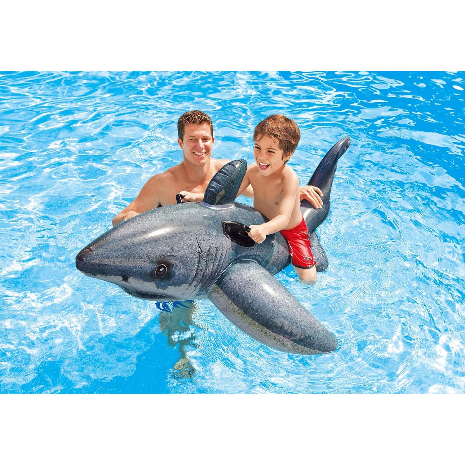 Flotador Inflable de Tiburón Grande Intex 172.72x106.68cm