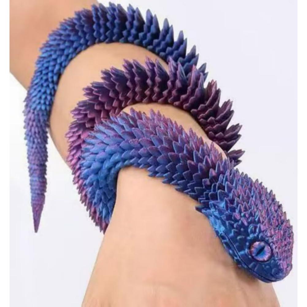 Juguete de Escritorio Serpiente Articulada 3D Negra Roja