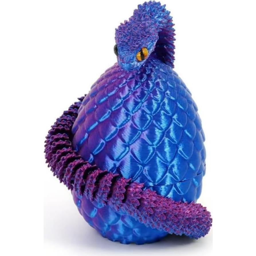 Juguete de Escritorio Serpiente Articulada 3D Negra Roja