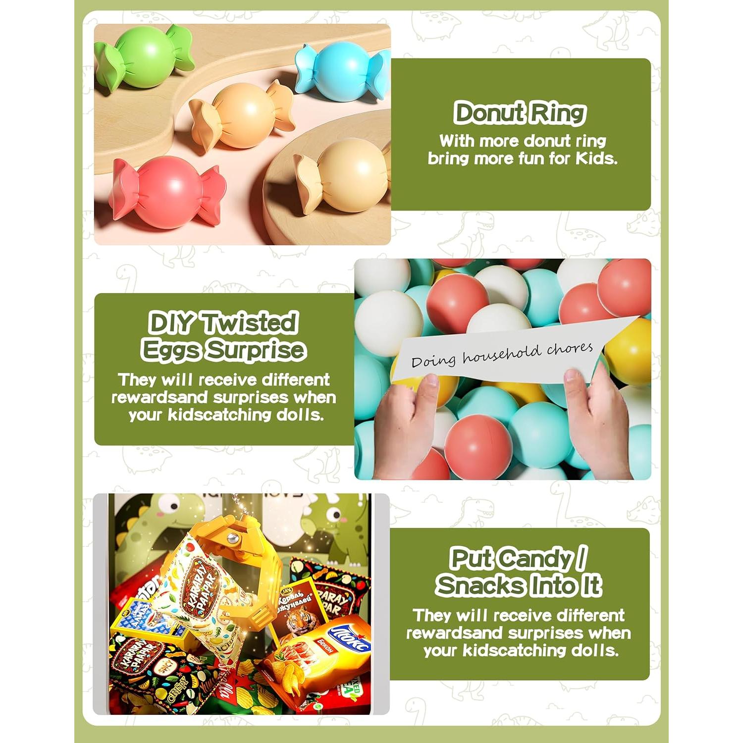 Mini Máquina de Garras Jovow con 30 Juguetes Dinosaurio