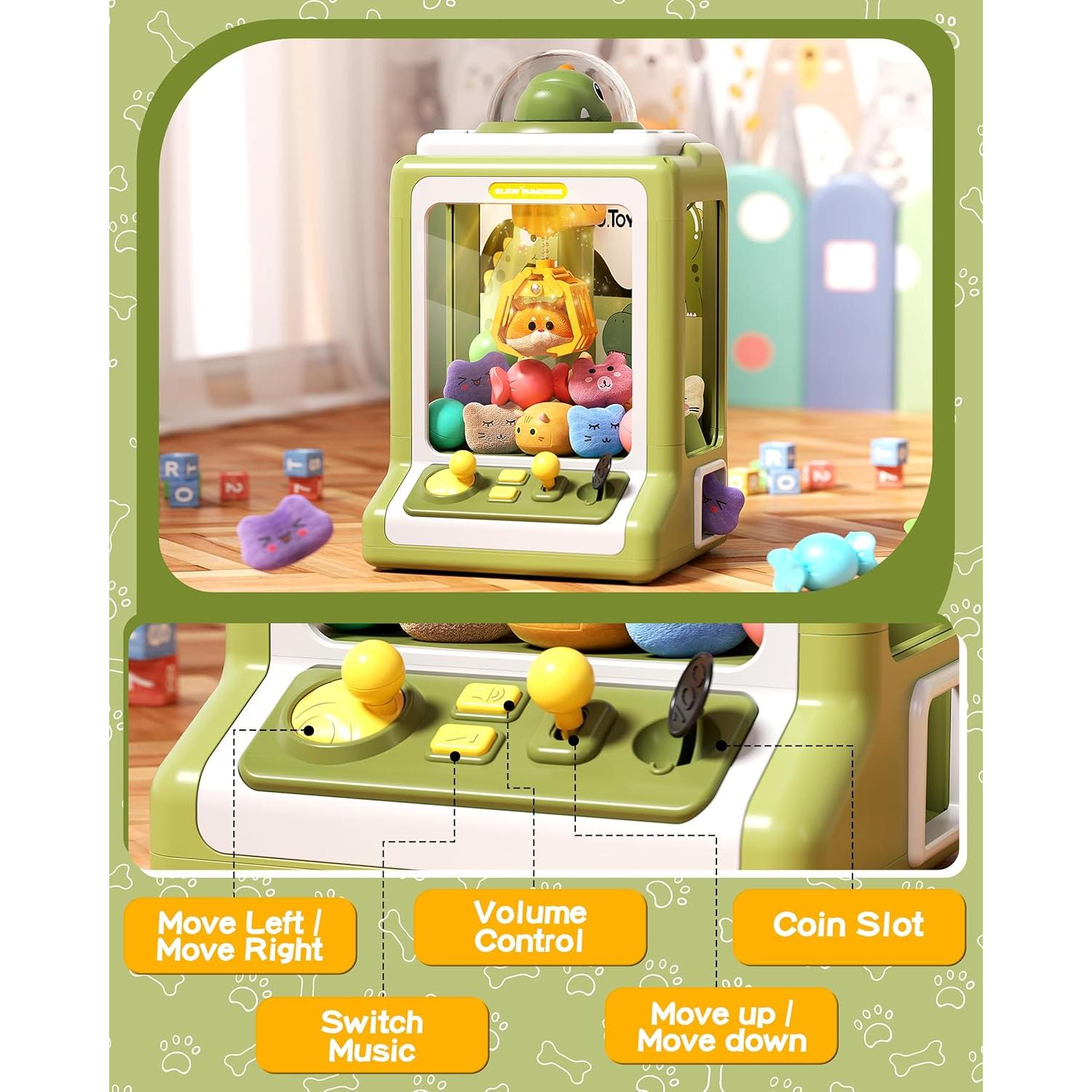 Mini Máquina de Garras Jovow con 30 Juguetes Dinosaurio