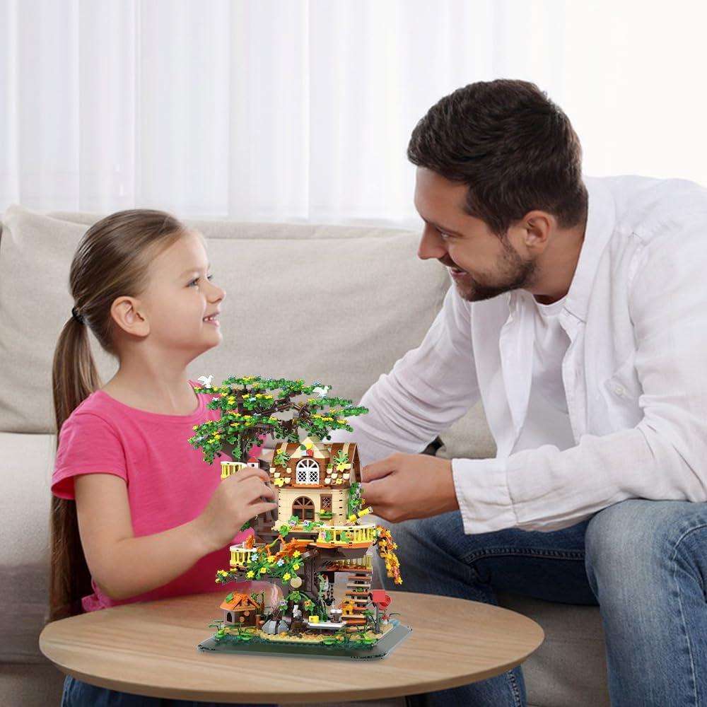 Conjunto de Bloques de Construcción Casa de Árbol Iluminada 1877pcs