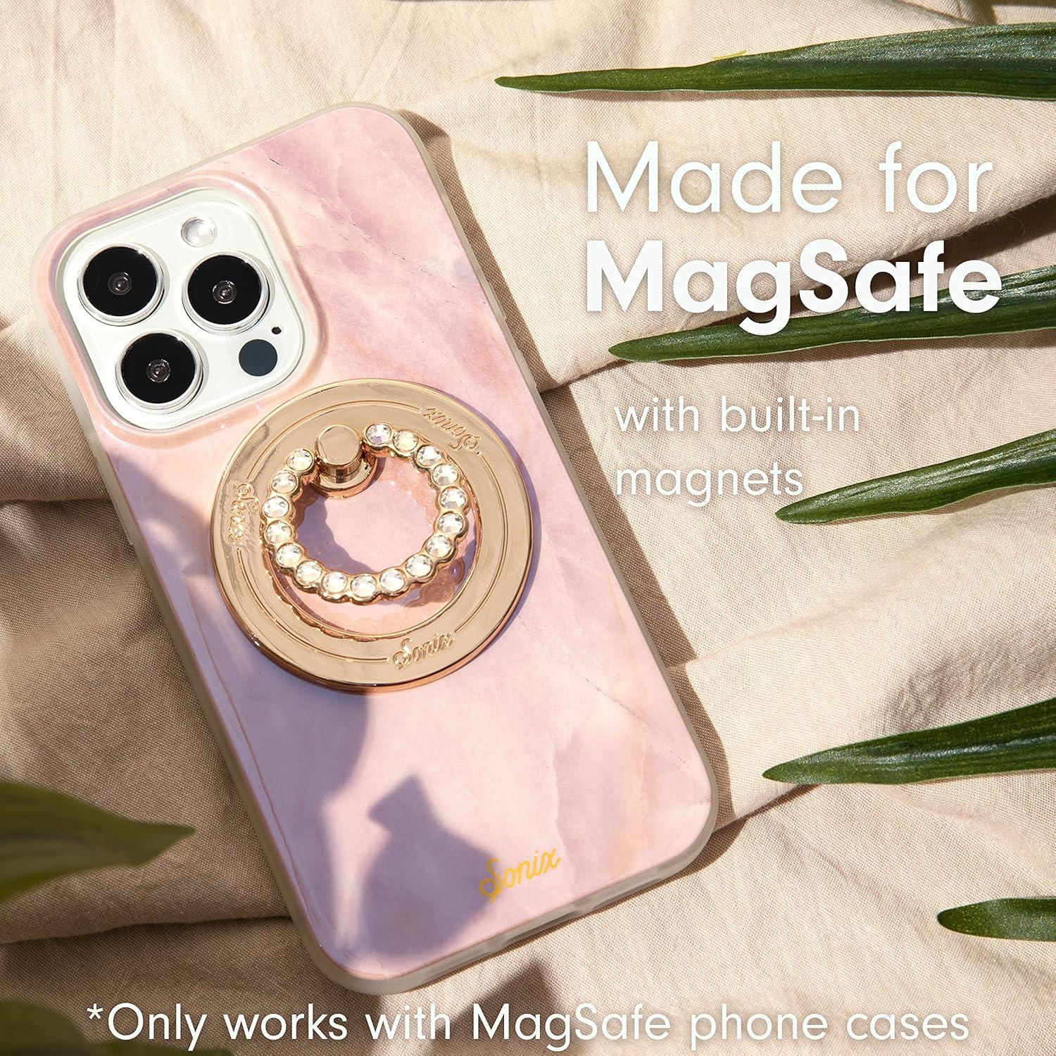 Soporte Magnético para Teléfono Lenntek MagSafe Oro/Rhinestone