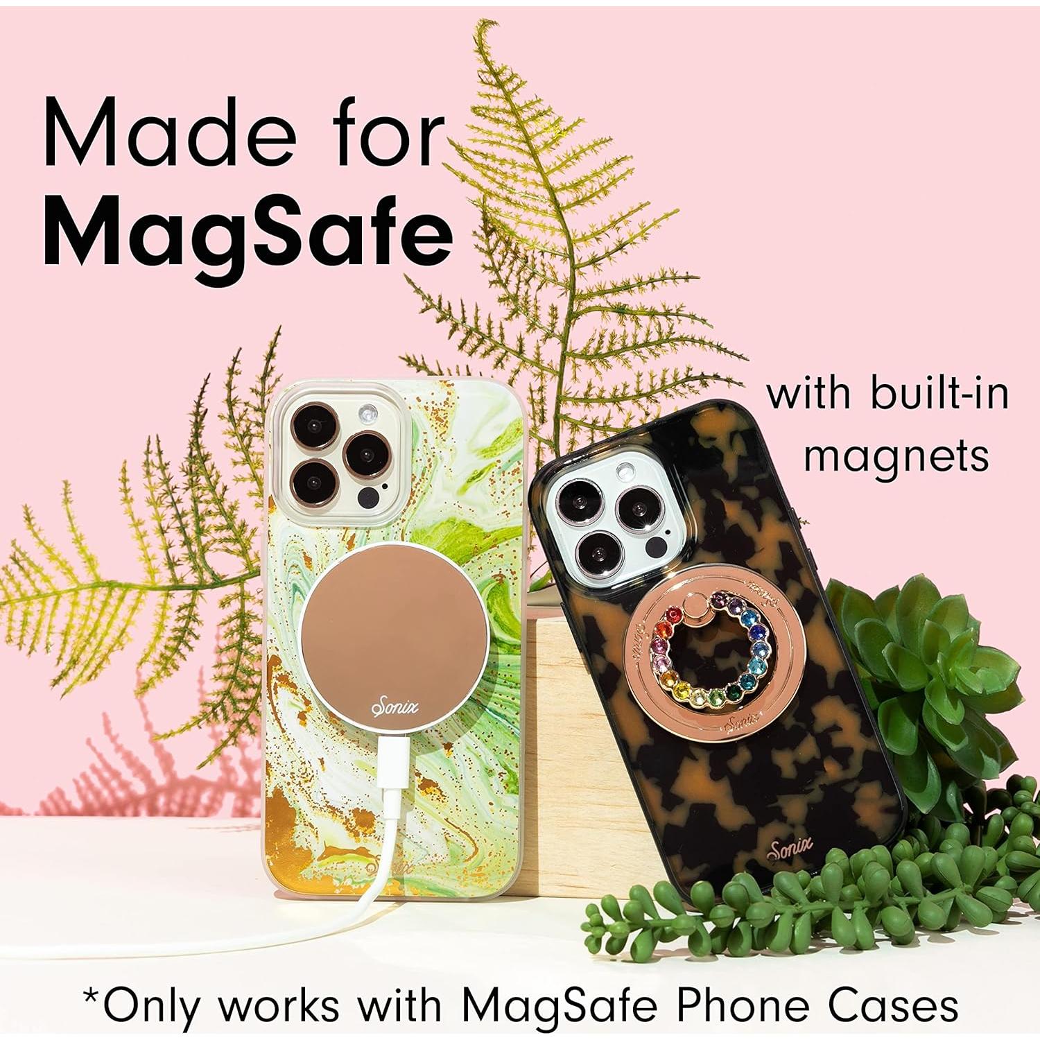 Soporte Magnético para Teléfono Lenntek MagSafe Oro/Rhinestone