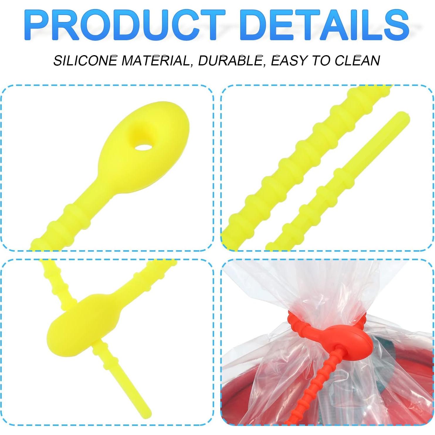 Bridas de Silicona Reutilizables MECCANIXITY 30 Pcs 15 cm Limón