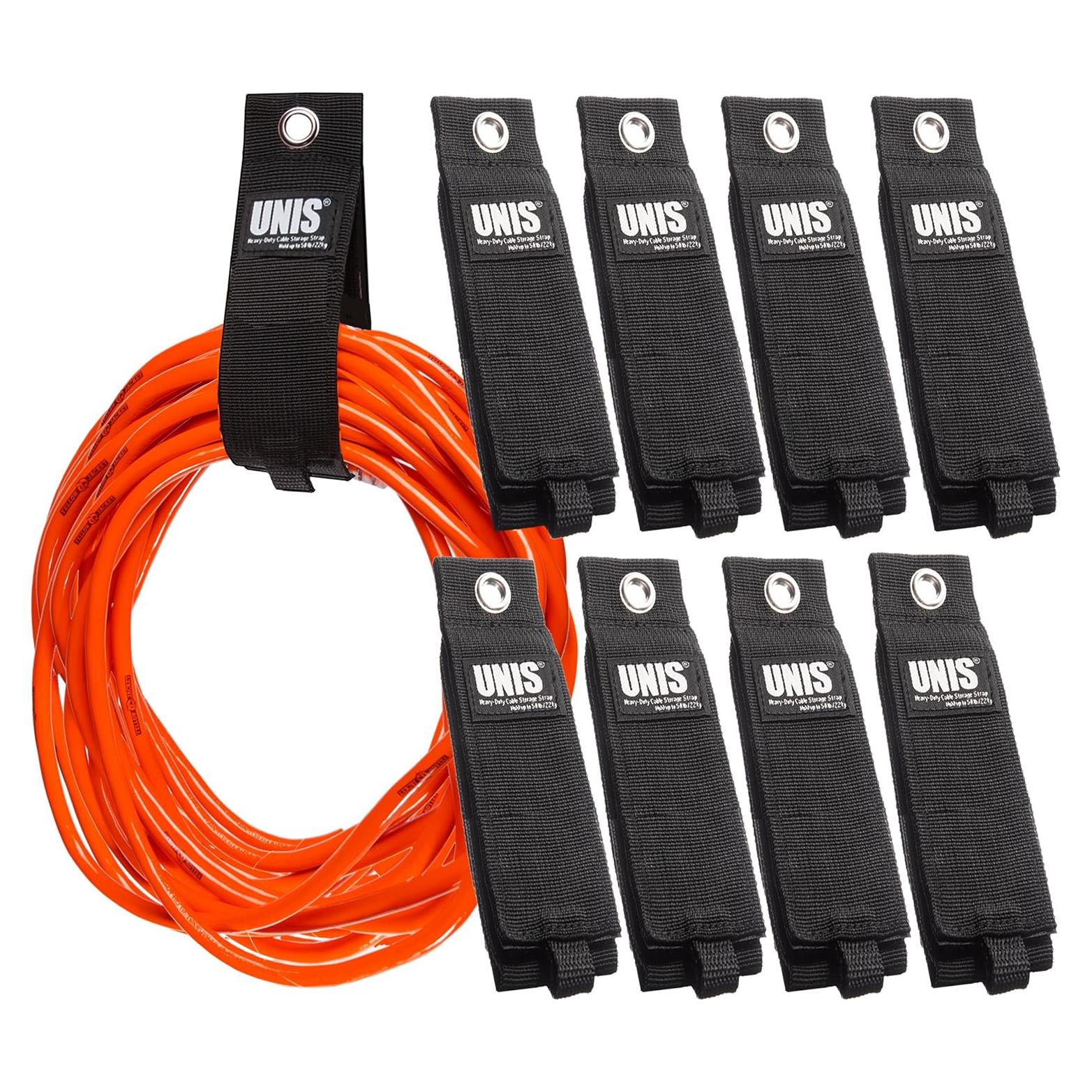Paquete de 8 Correas UNIS para Almacenamiento de Cables