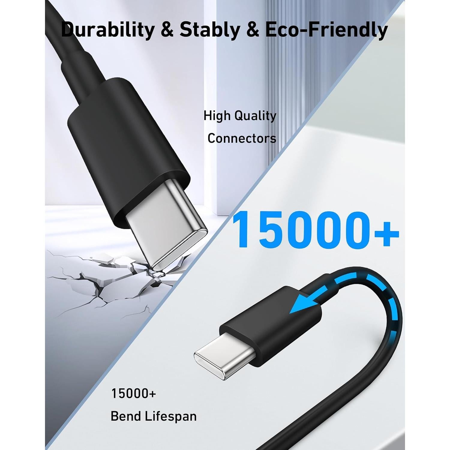 Cable Carplay USB A a USB C 3FT LUOSIKE 2Pack Negro