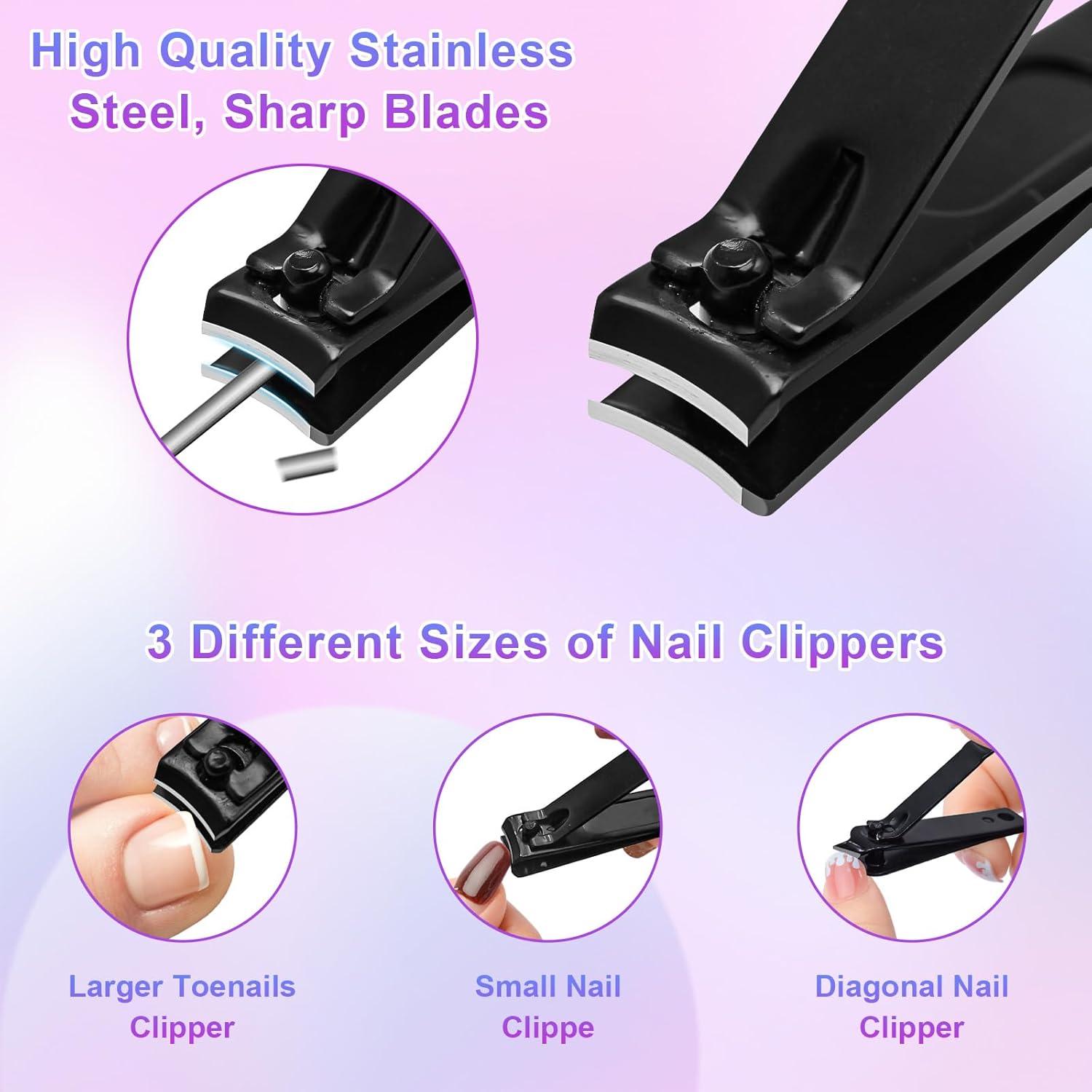 Kit de Manicura ANRUI 12 Piezas Acero Inoxidable Negro