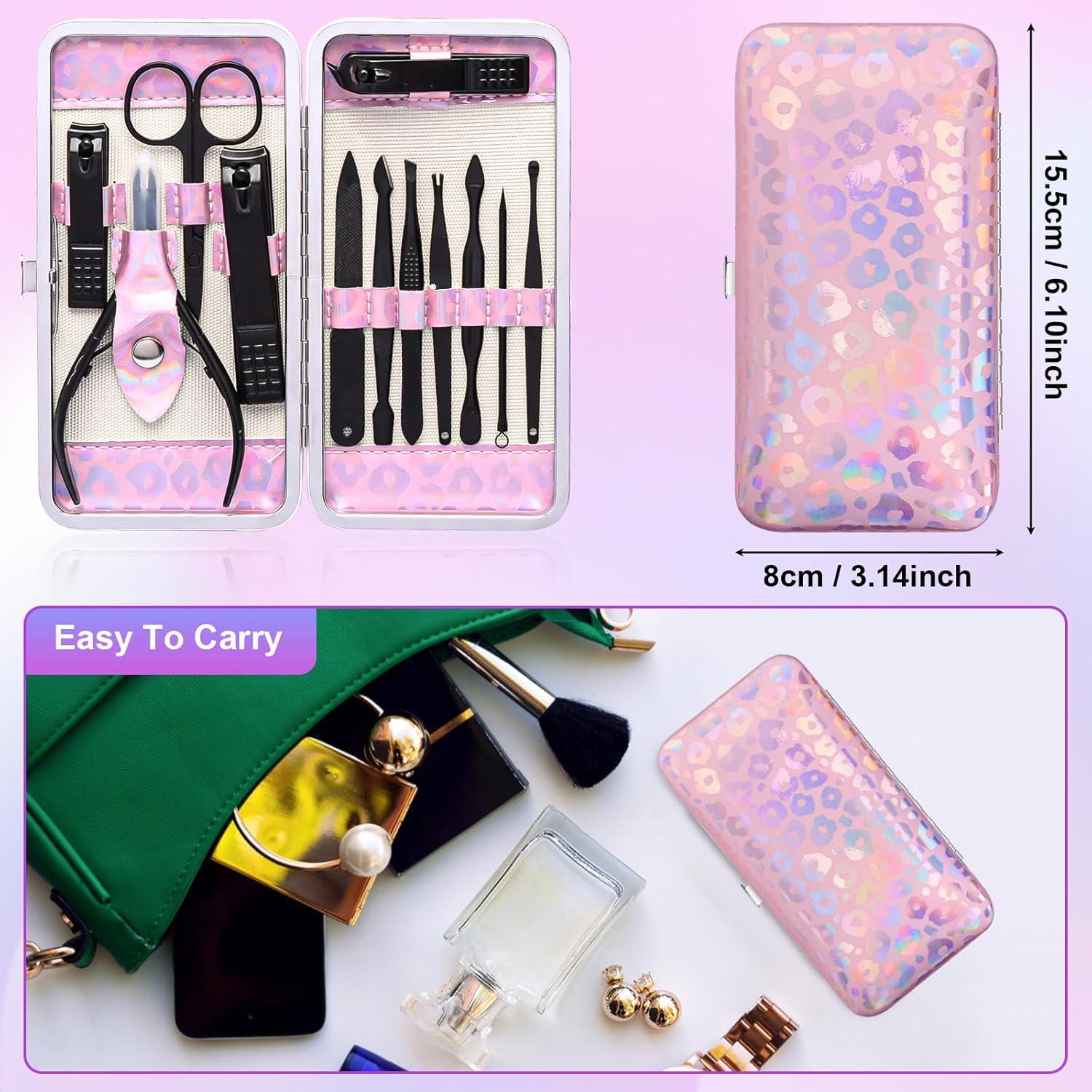 Kit de Manicura ANRUI 12 Piezas Acero Inoxidable Negro