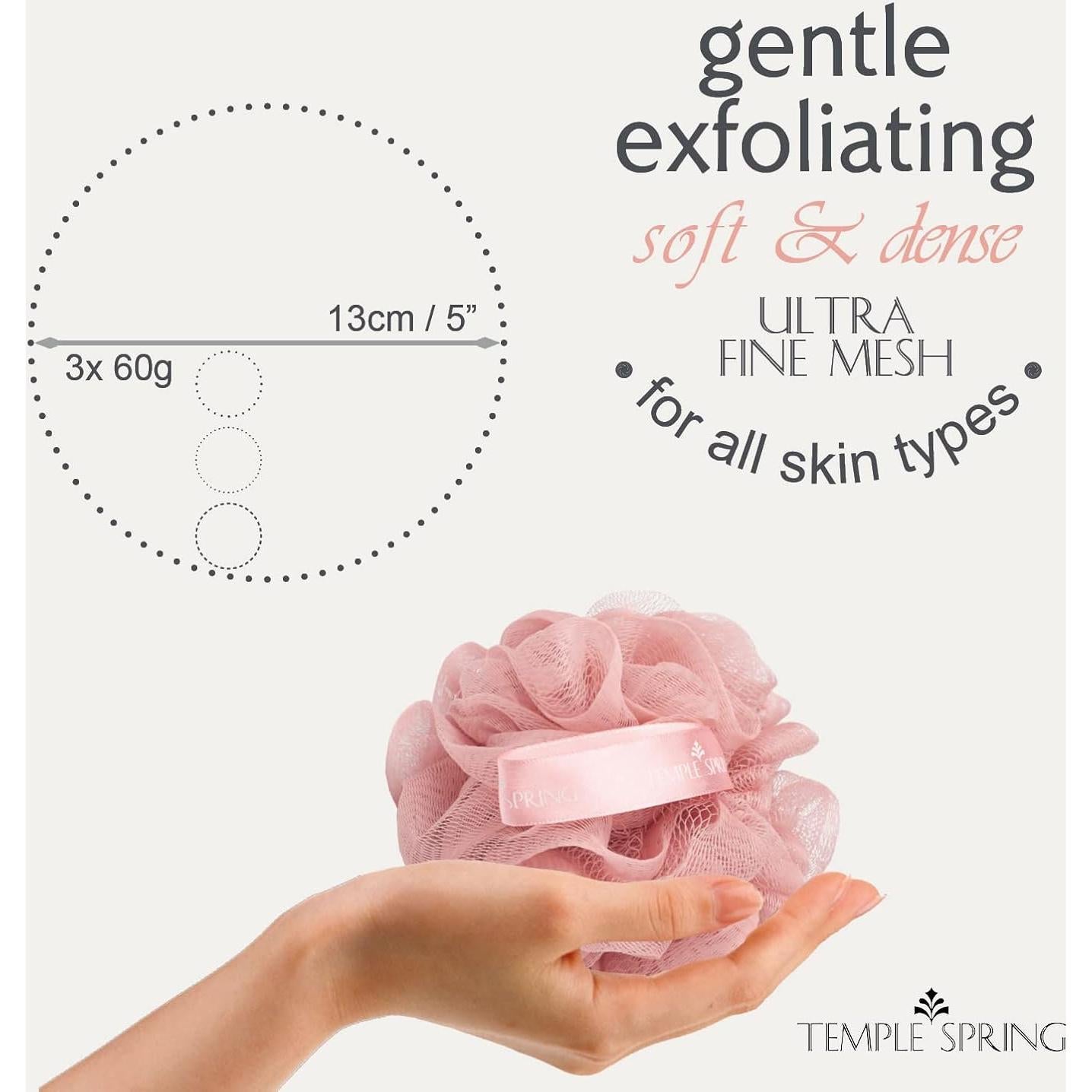 Esponjas de Luffa Recicladas Temple Spring - Exfoliante Coral Rosa