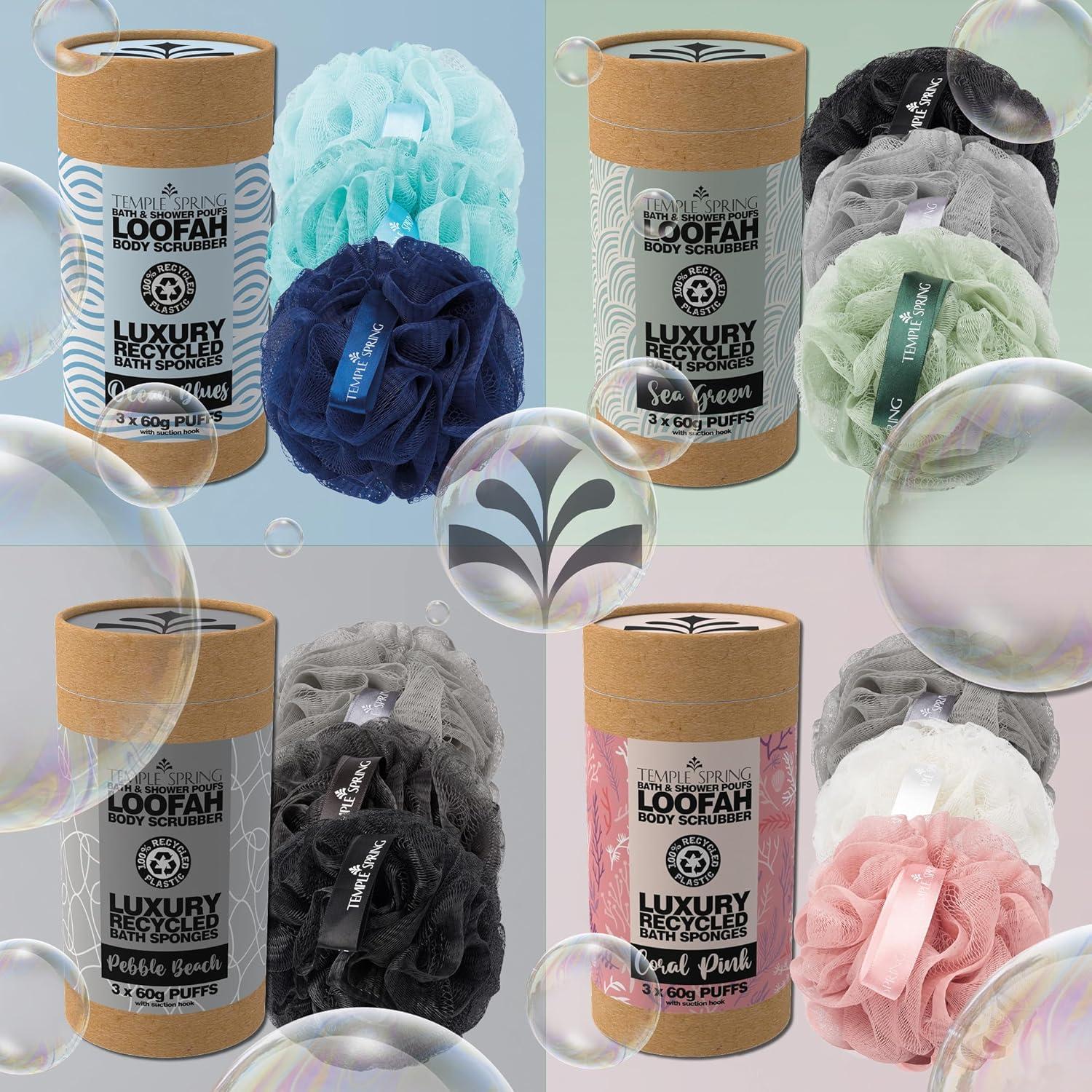 Esponjas de Luffa Recicladas Temple Spring - Exfoliante Coral Rosa