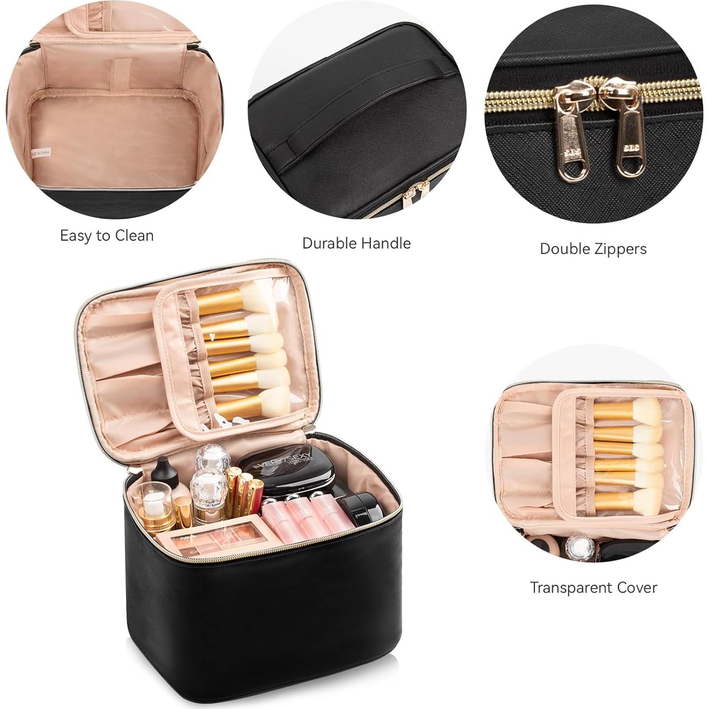 Bolsa de Maquillaje OCHEAL Pequeña Negra Gran Capacidad