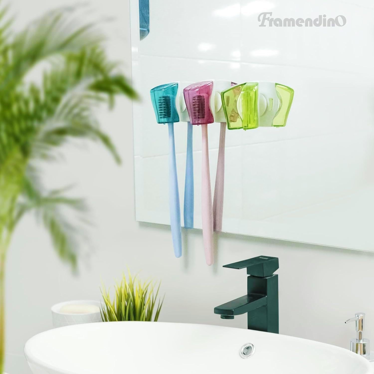 Soportes de Cepillo de Dientes con Ventosa Framendino 3 Pzas
