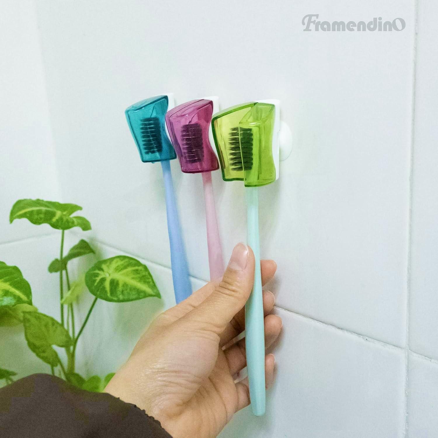 Soportes de Cepillo de Dientes con Ventosa Framendino 3 Pzas