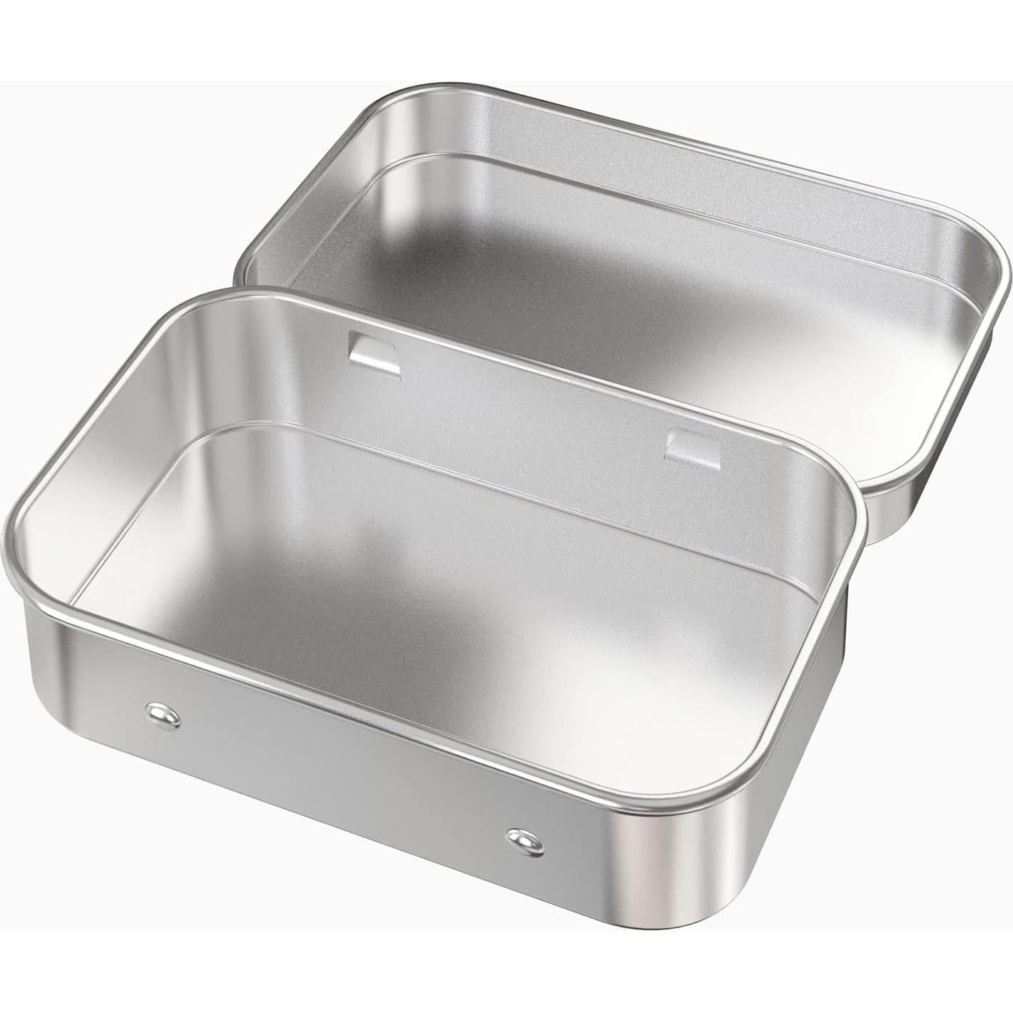 Contenedor Metálico Hulless 2 Pcs 9.4x5.8 cm Plata