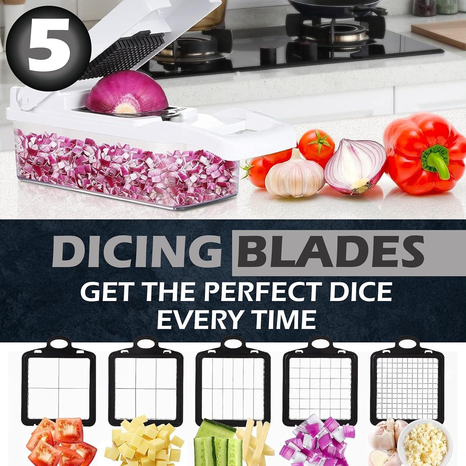 Cortador de Verduras NICKSTOOL 26 en 1 con Contenedor - Acero Inoxidable