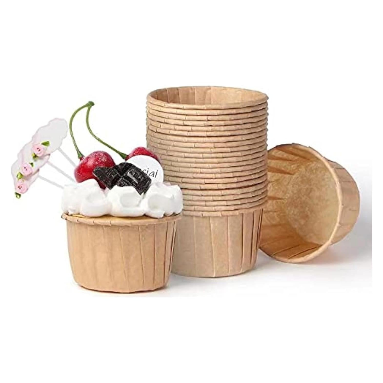 Forros de Cupcake Nax Caki Marrón 30pcs Resistentes a Grasas