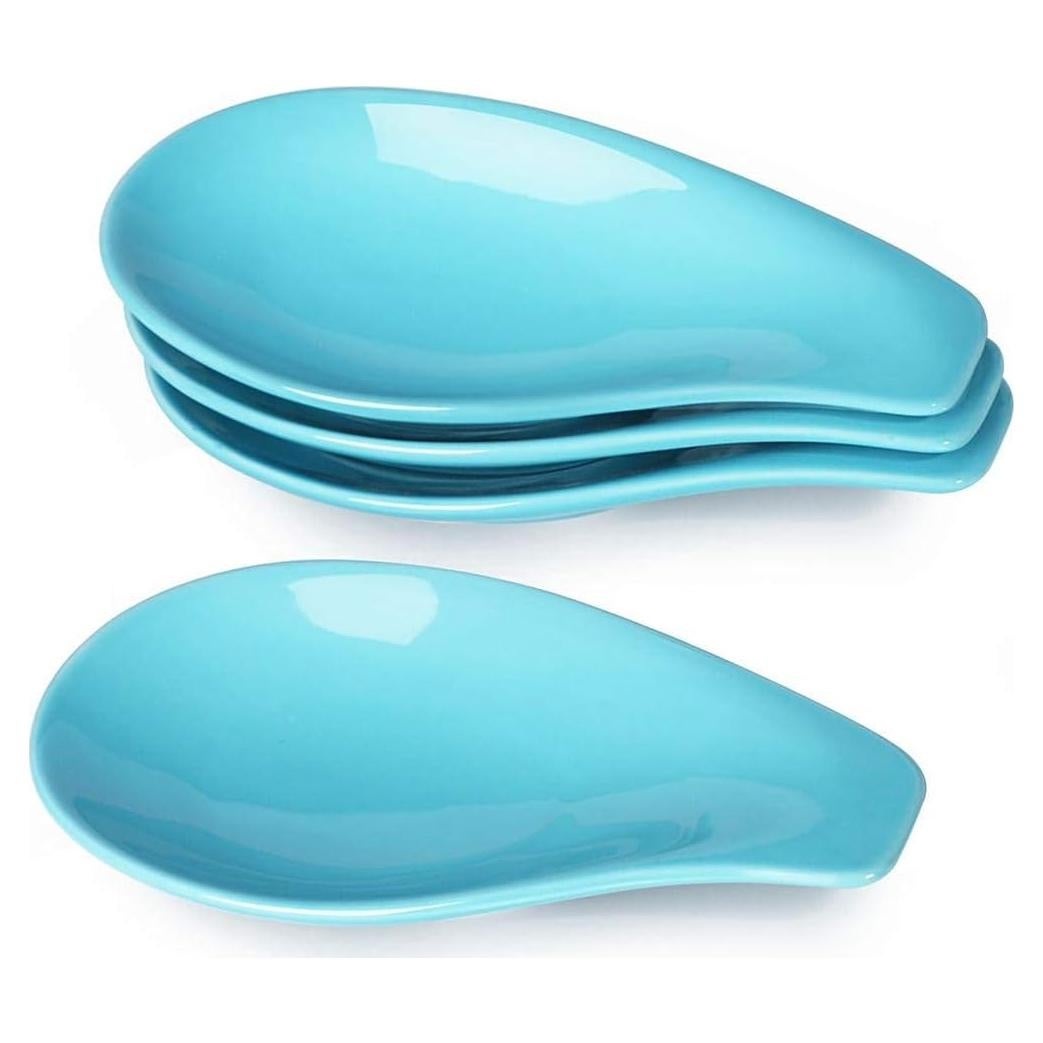 Soportes de Cuchara de Cerámica ONTUBE Set de 4 Azul 16.5 cm