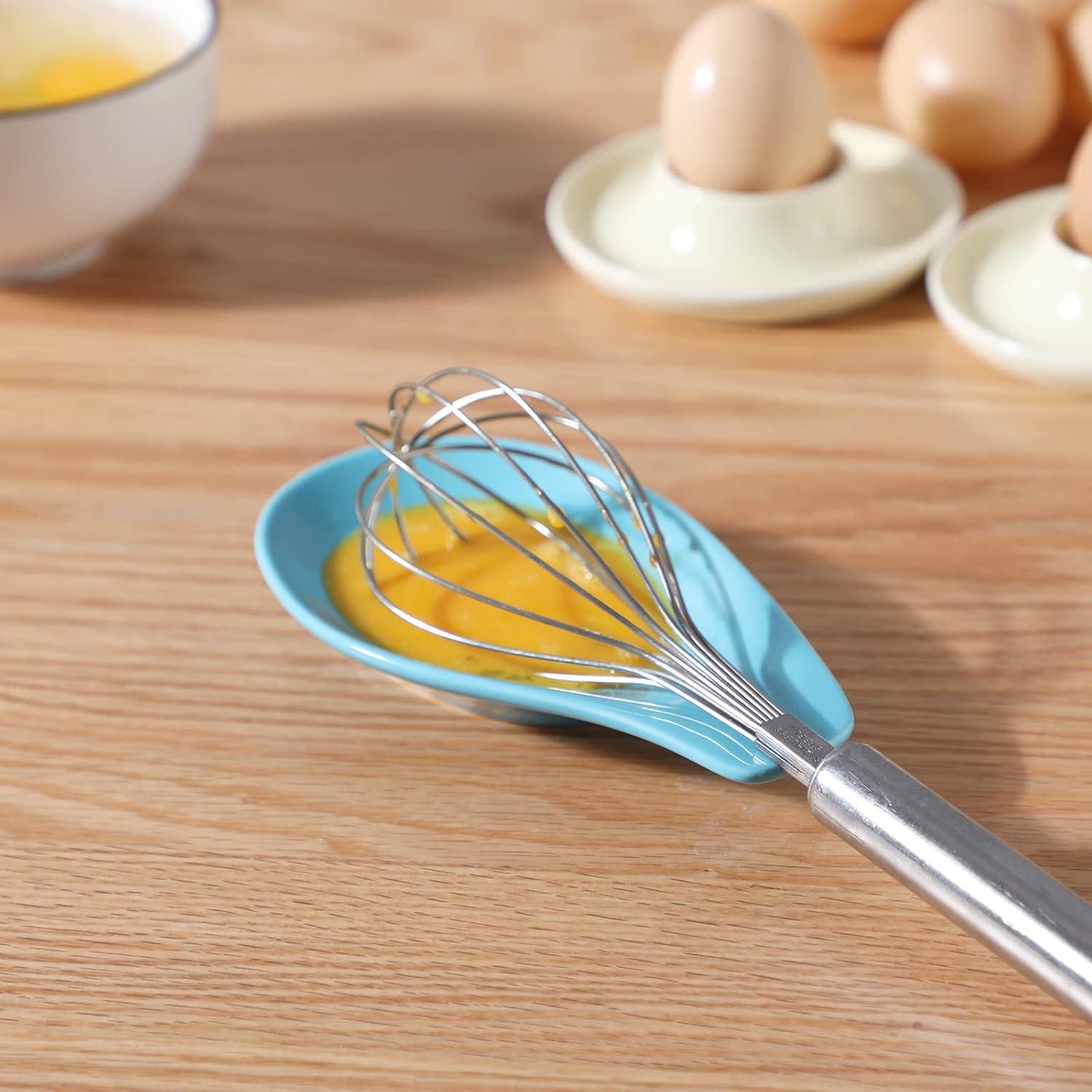 Soportes de Cuchara de Cerámica ONTUBE Set de 4 Azul 16.5 cm