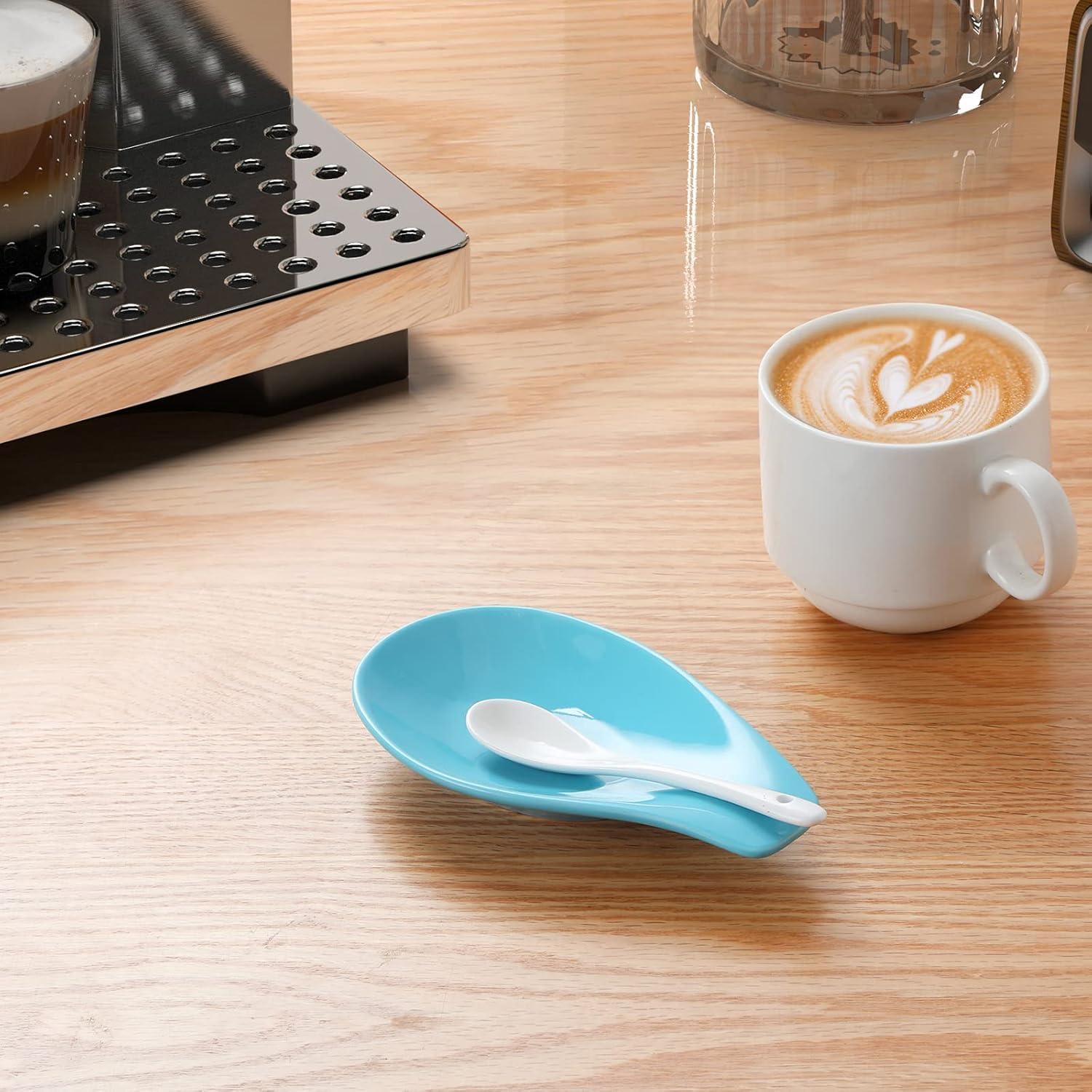 Soportes de Cuchara de Cerámica ONTUBE Set de 4 Azul 16.5 cm