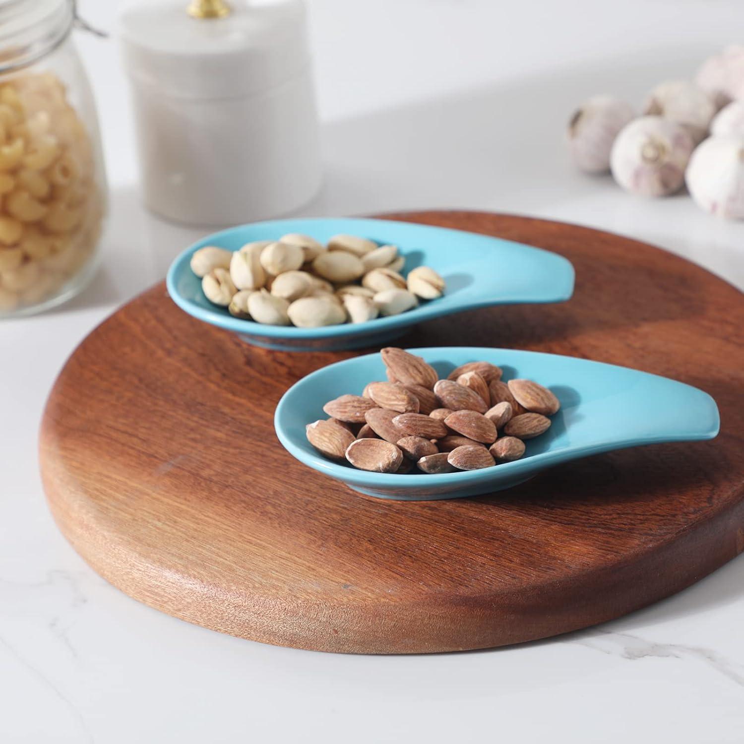 Soportes de Cuchara de Cerámica ONTUBE Set de 4 Azul 16.5 cm