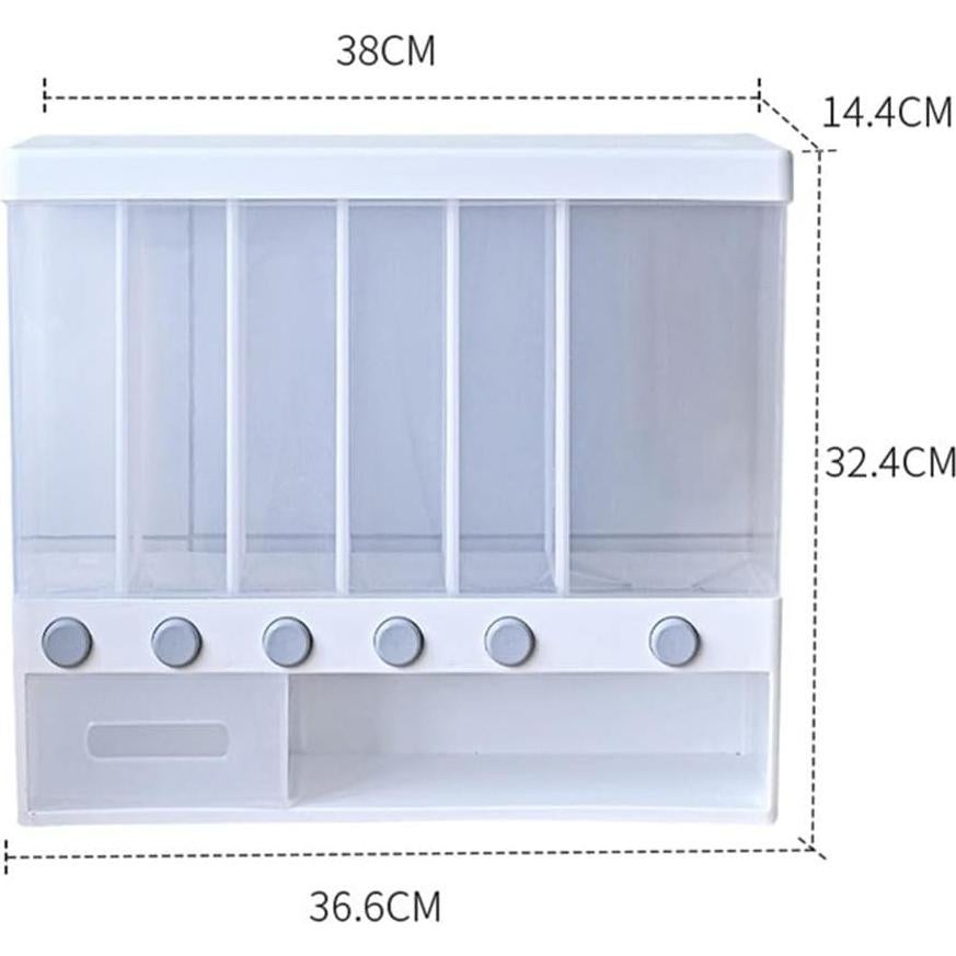 Dispensador de Cereal Automático NEWCES 6 Compartimentos 1.5kg